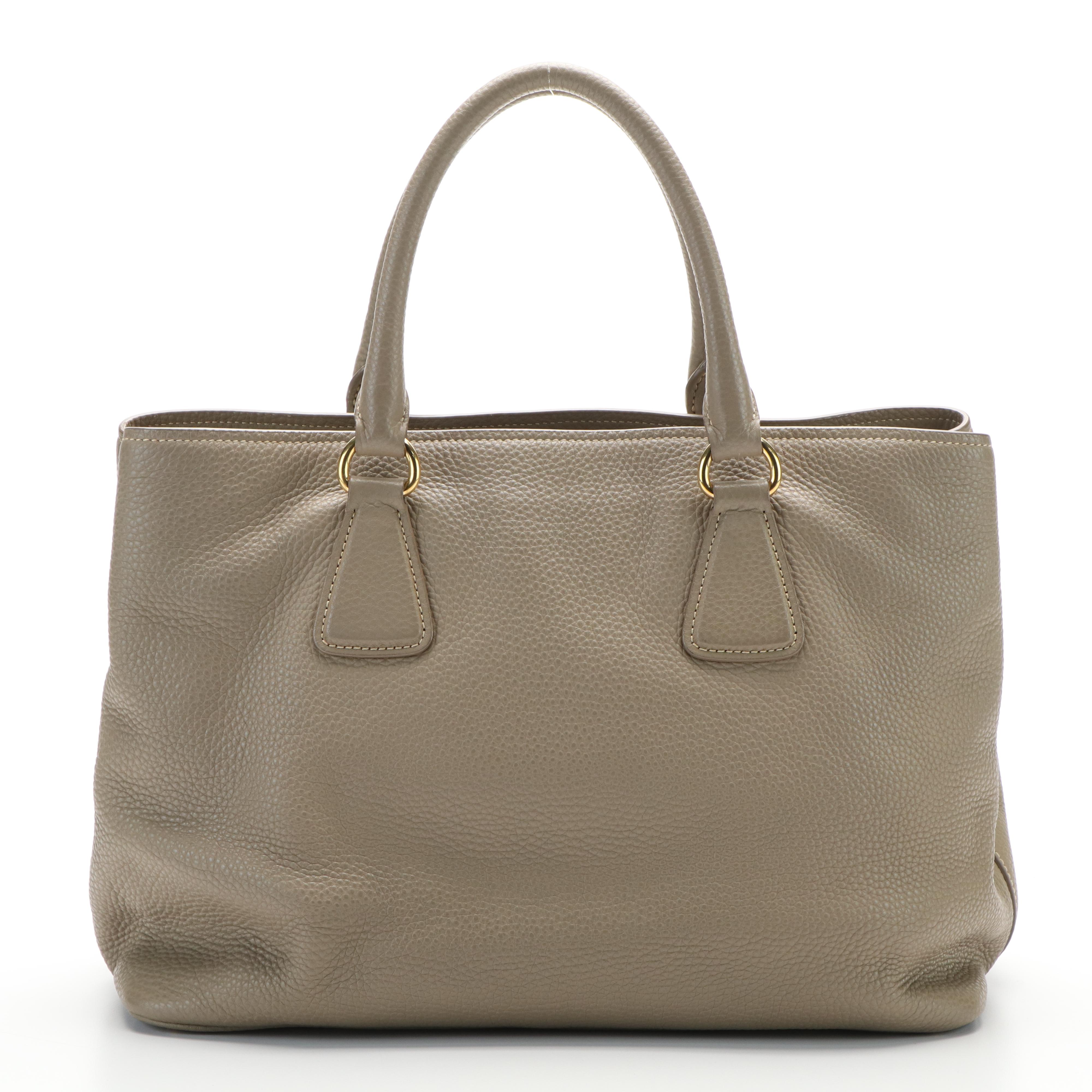 Prada Phenix Shoulder Bag in Argilla Vitello Daino Leather