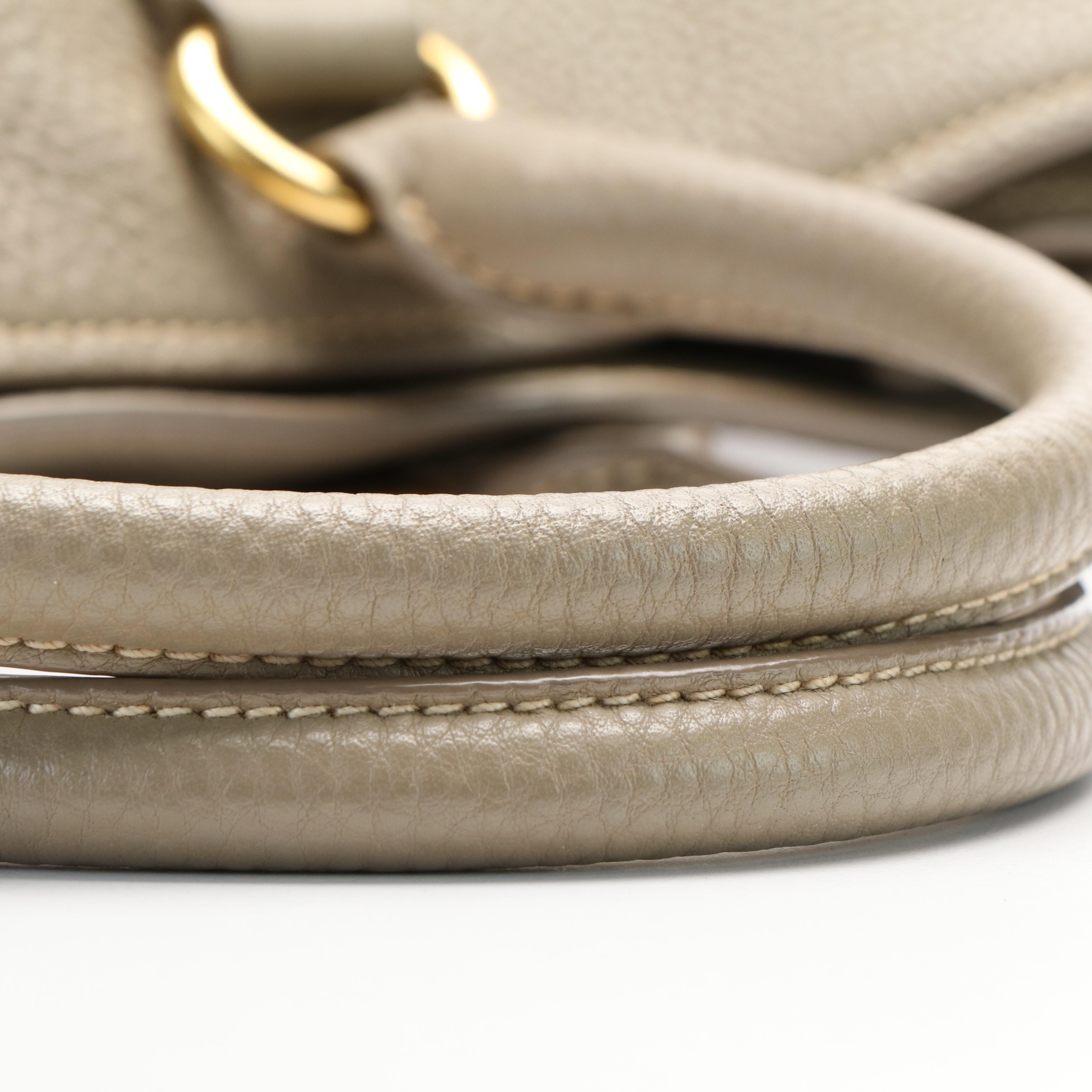 Prada Phenix Shoulder Bag in Argilla Vitello Daino Leather