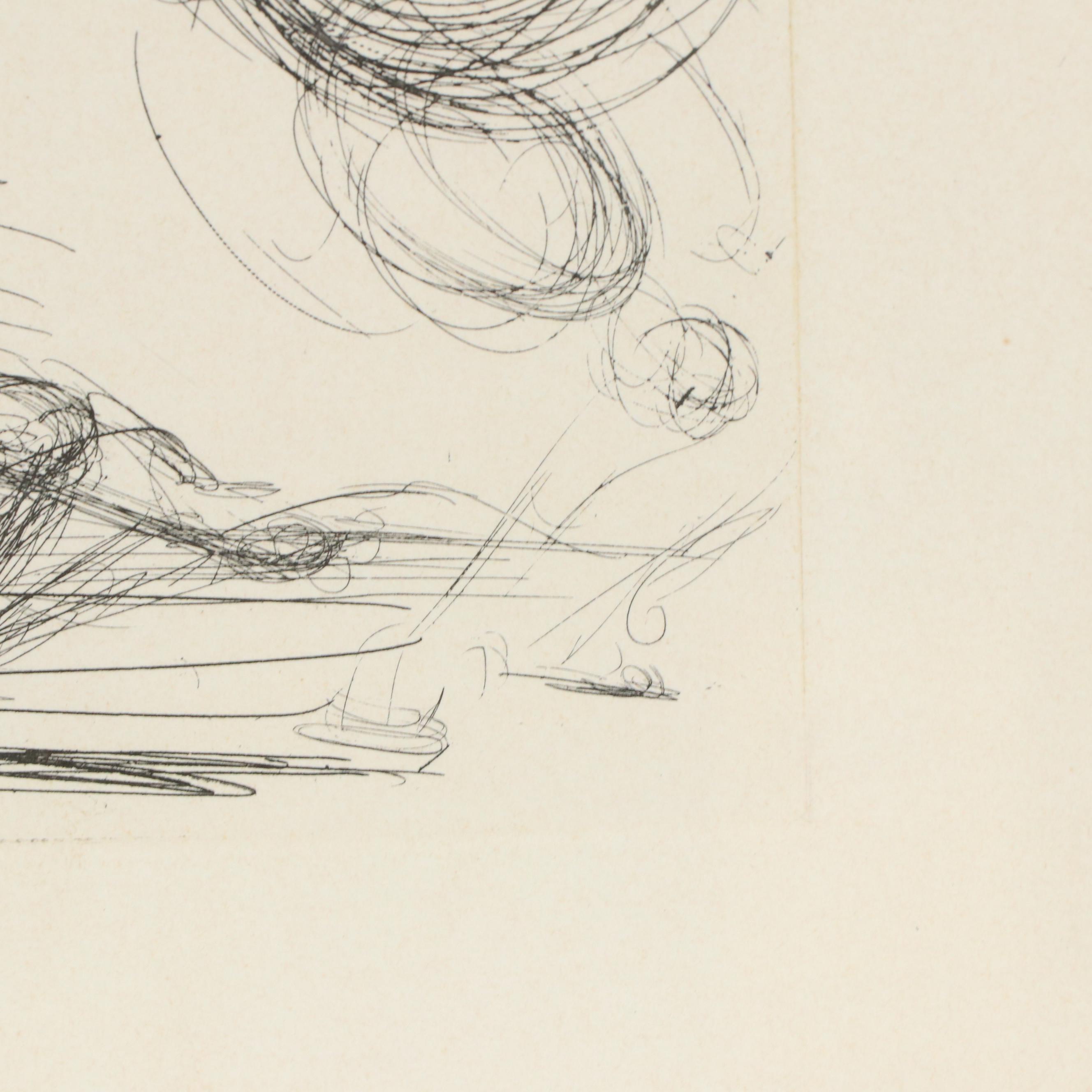 Salvador Dali Restrike Etching "Don Quixote"