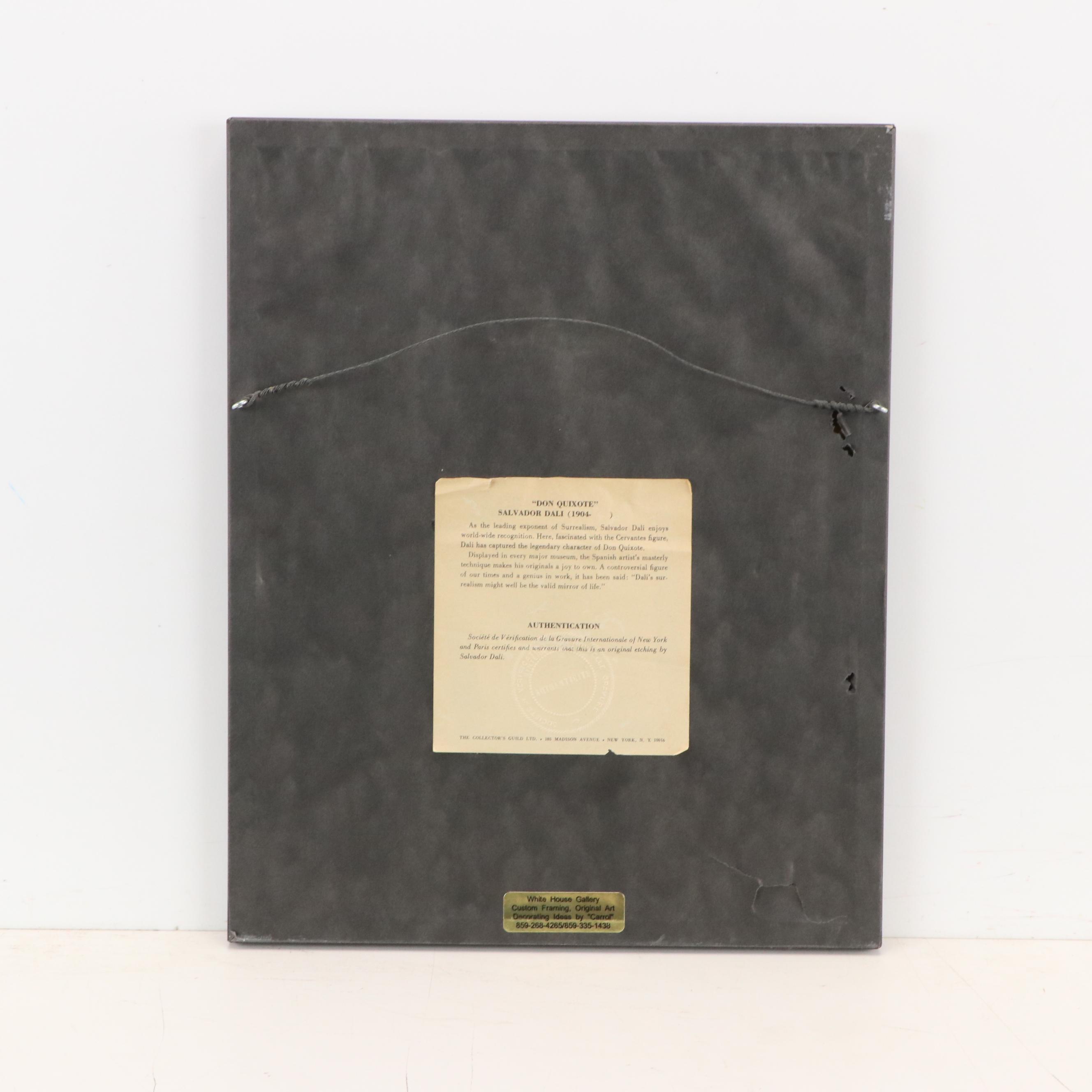Salvador Dali Restrike Etching "Don Quixote"