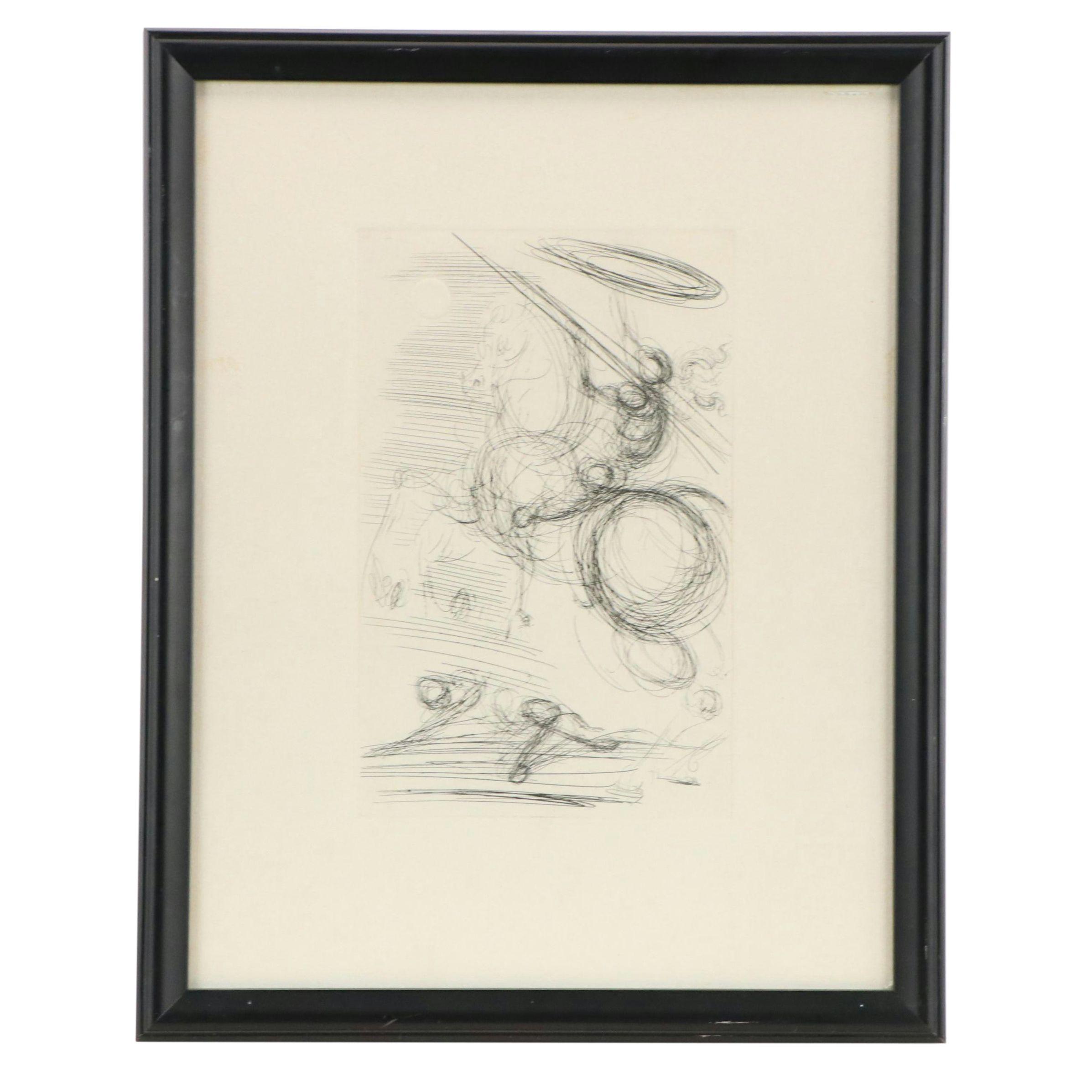 Salvador Dali Restrike Etching "Don Quixote"