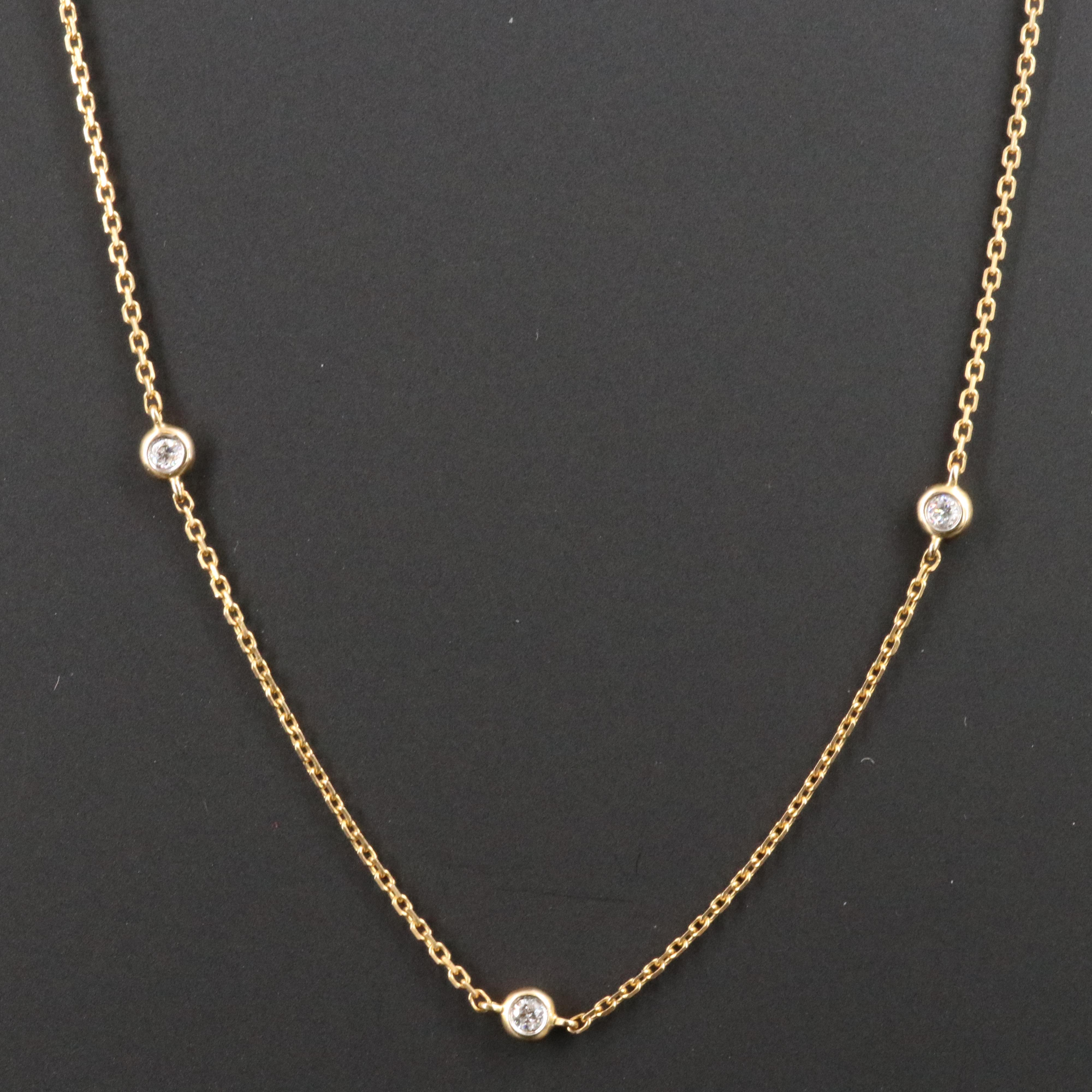 14K 0.38 CTW Diamond Station Necklace