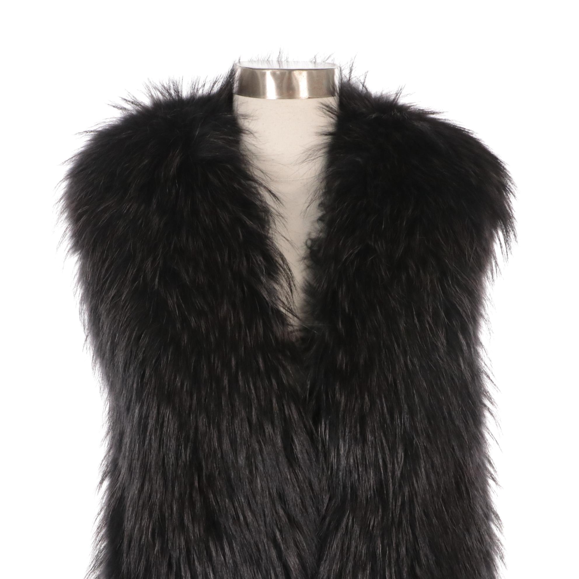Dyed Tanuki/Murmansky Fur and Leather Vest