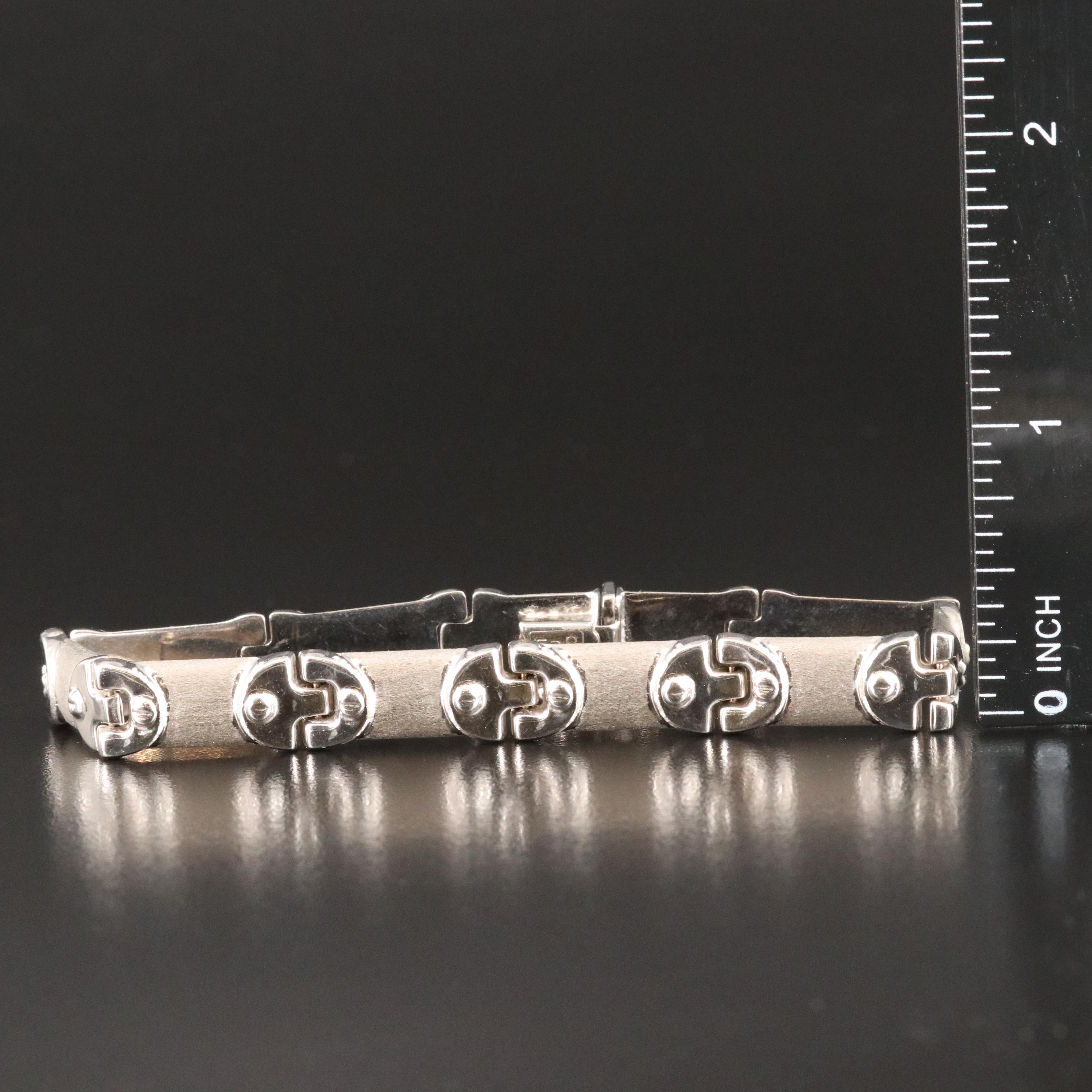 14K Fancy Bar Link Bracelet