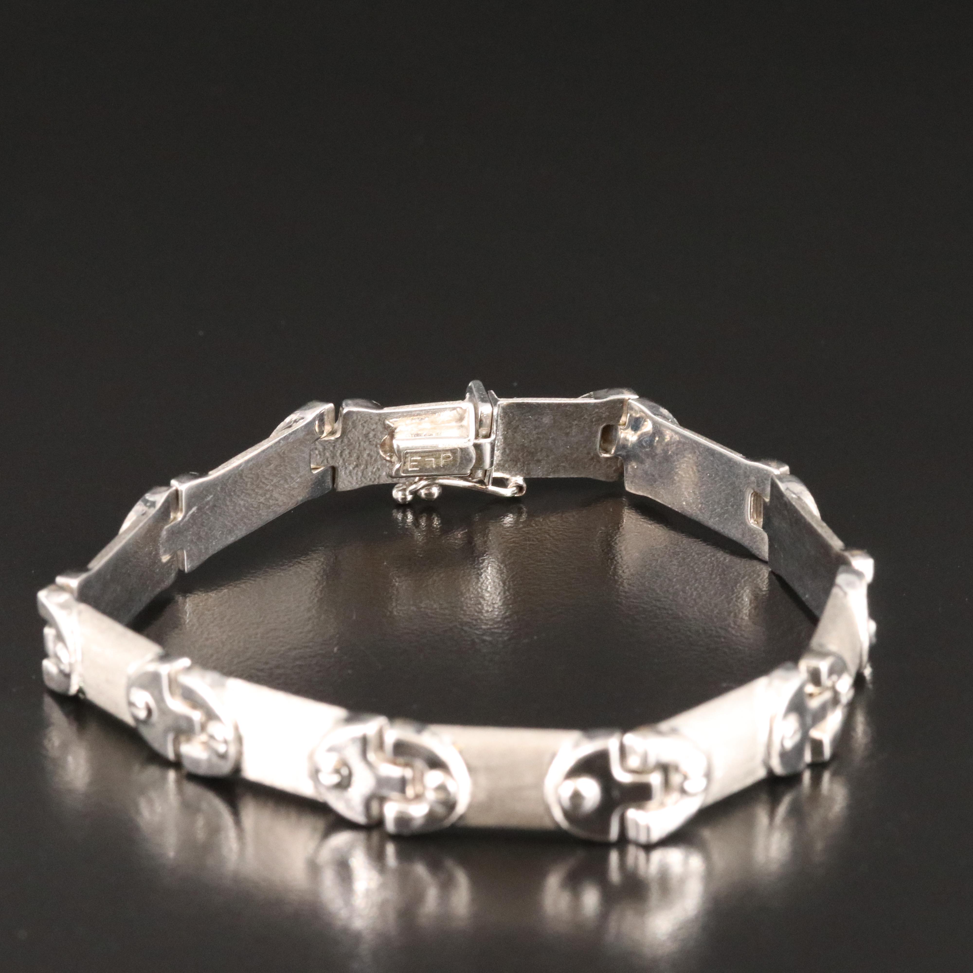 14K Fancy Bar Link Bracelet