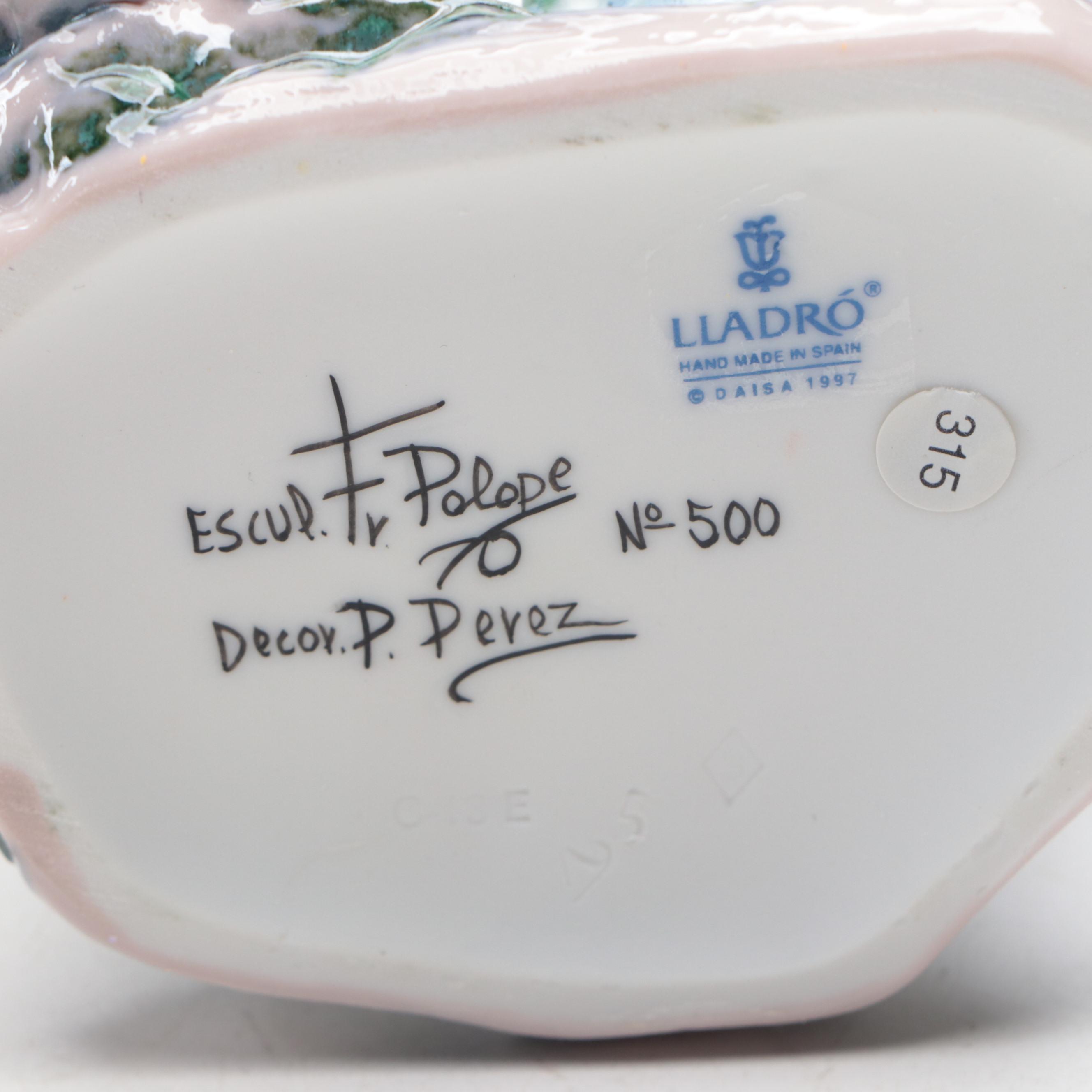 Lladró Artist Signed "Beneath The Waves" Porcelain Mermaid