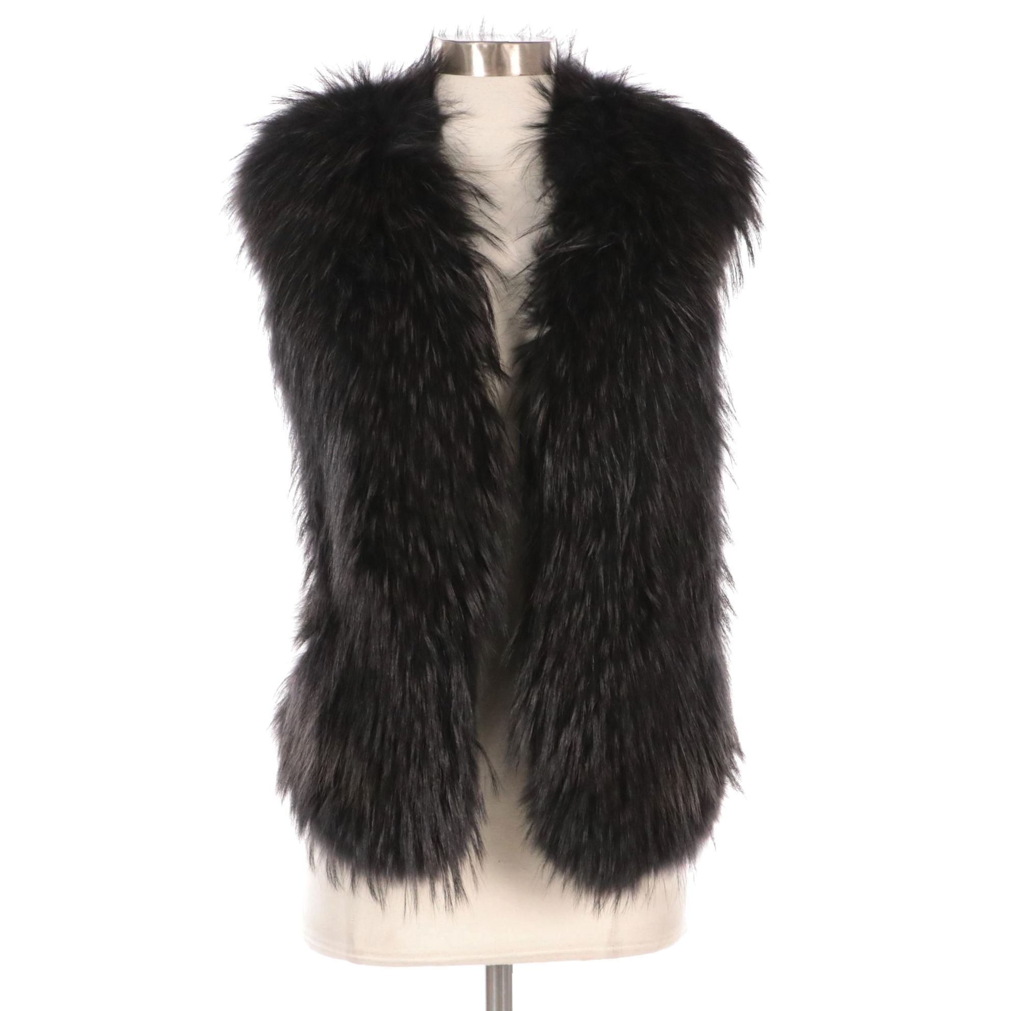 Dyed Tanuki/Murmansky Fur and Leather Vest