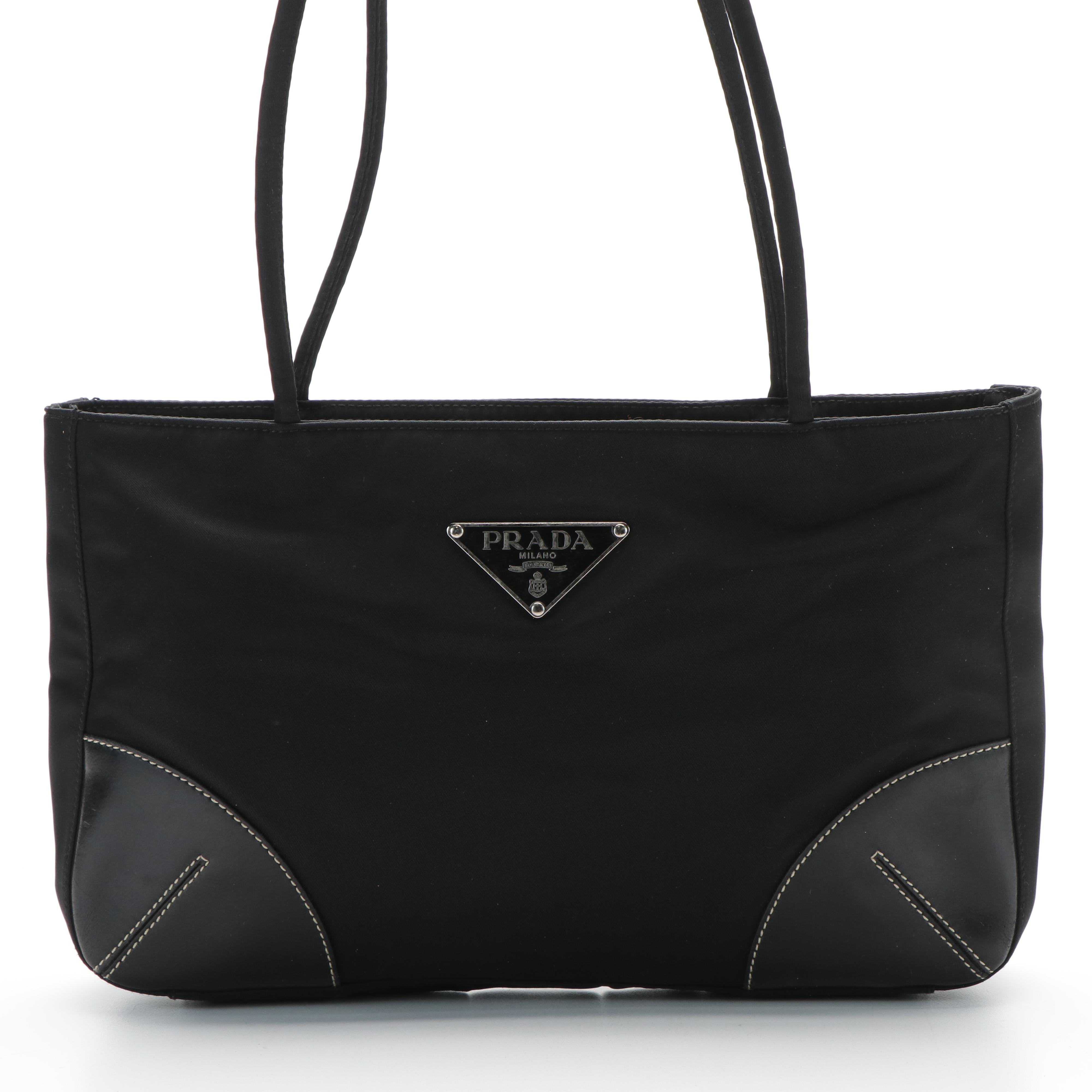 Prada Shoulder Tote Bag in Black  Tessuto Nylon