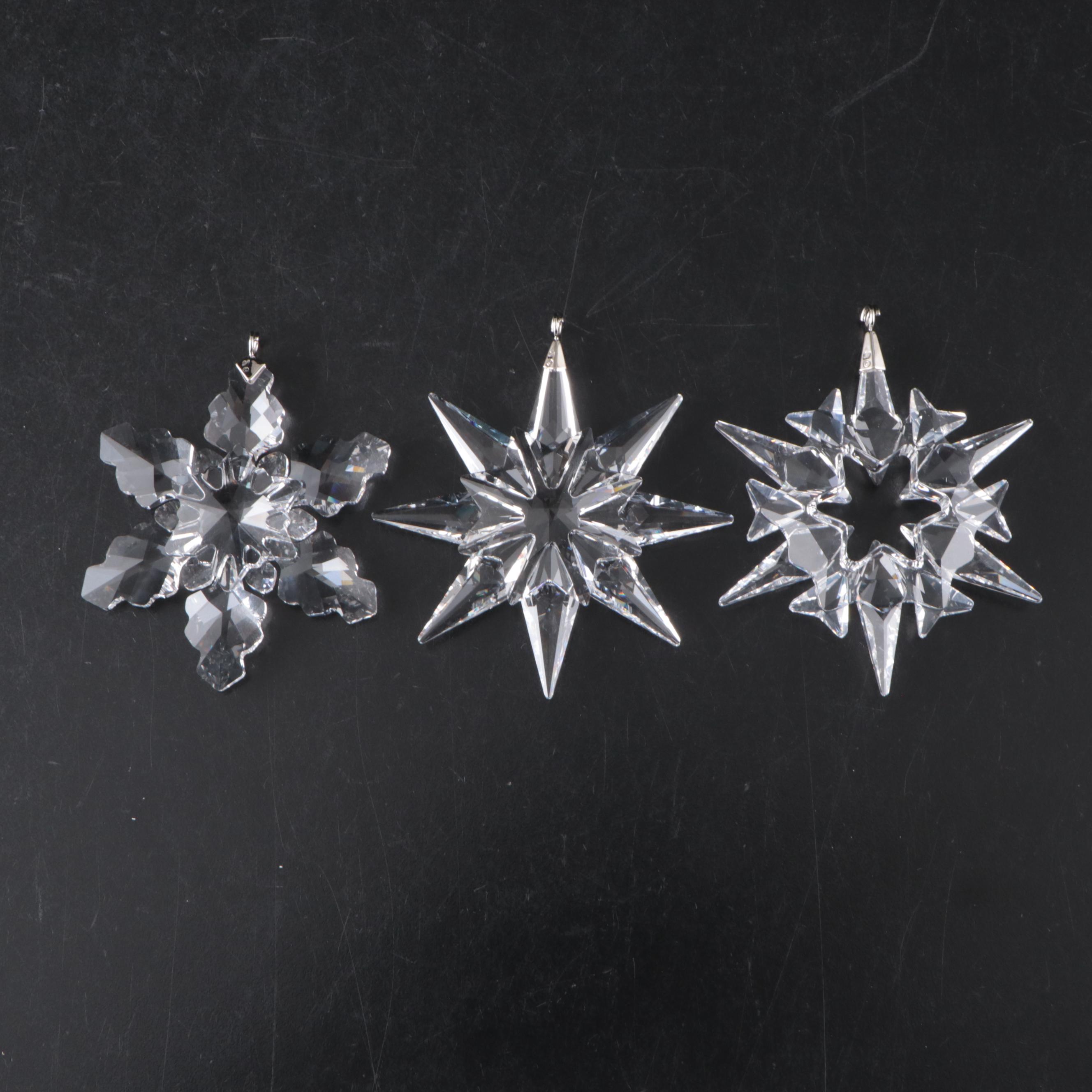 Swarovski Crystal Annual Snowflake and Star Ornaments, 2007–2010