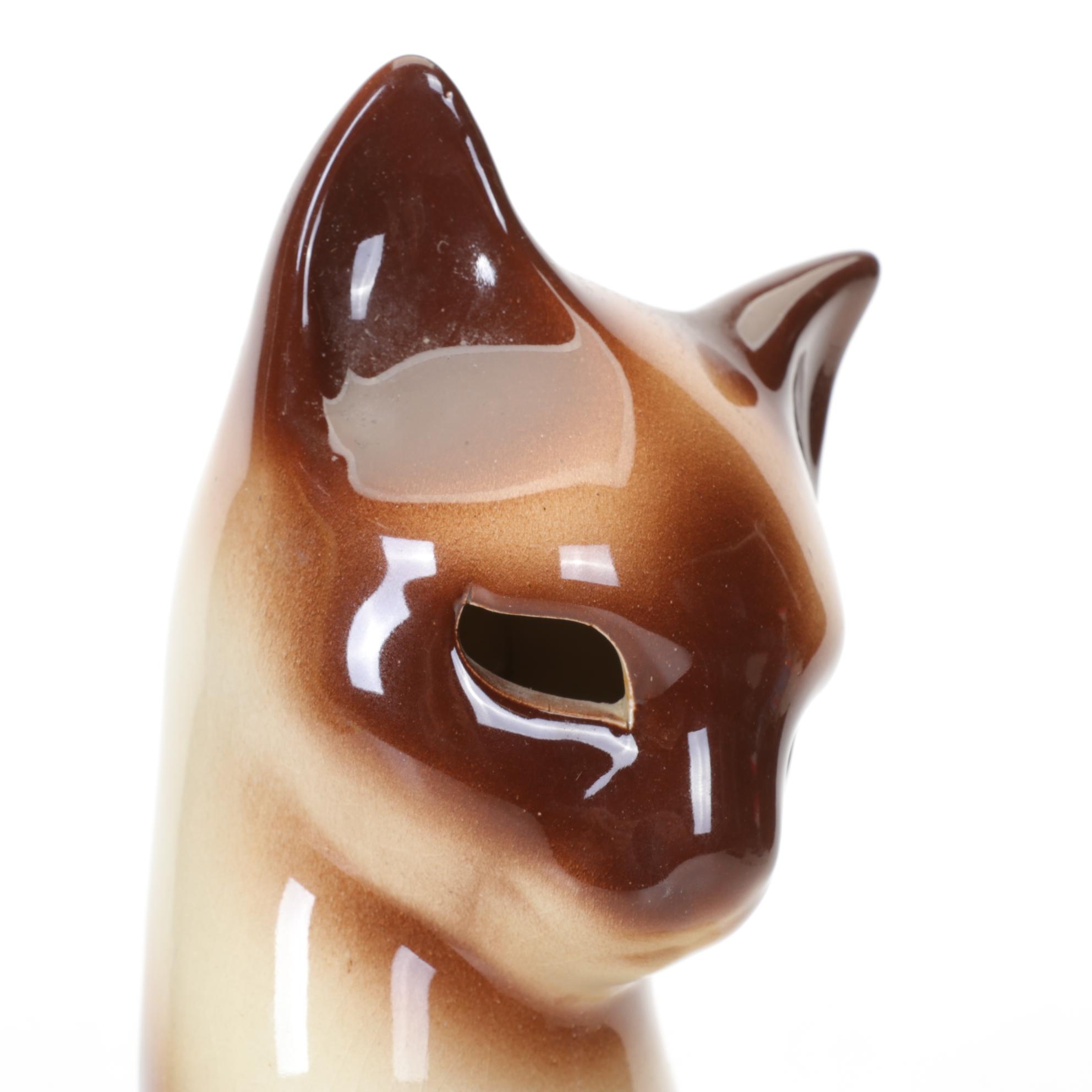 Mid Century Modern Howard Kron Ceramic Cat Lamp Base