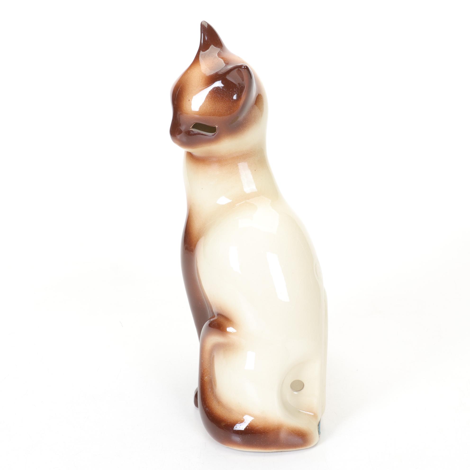 Mid Century Modern Howard Kron Ceramic Cat Lamp Base