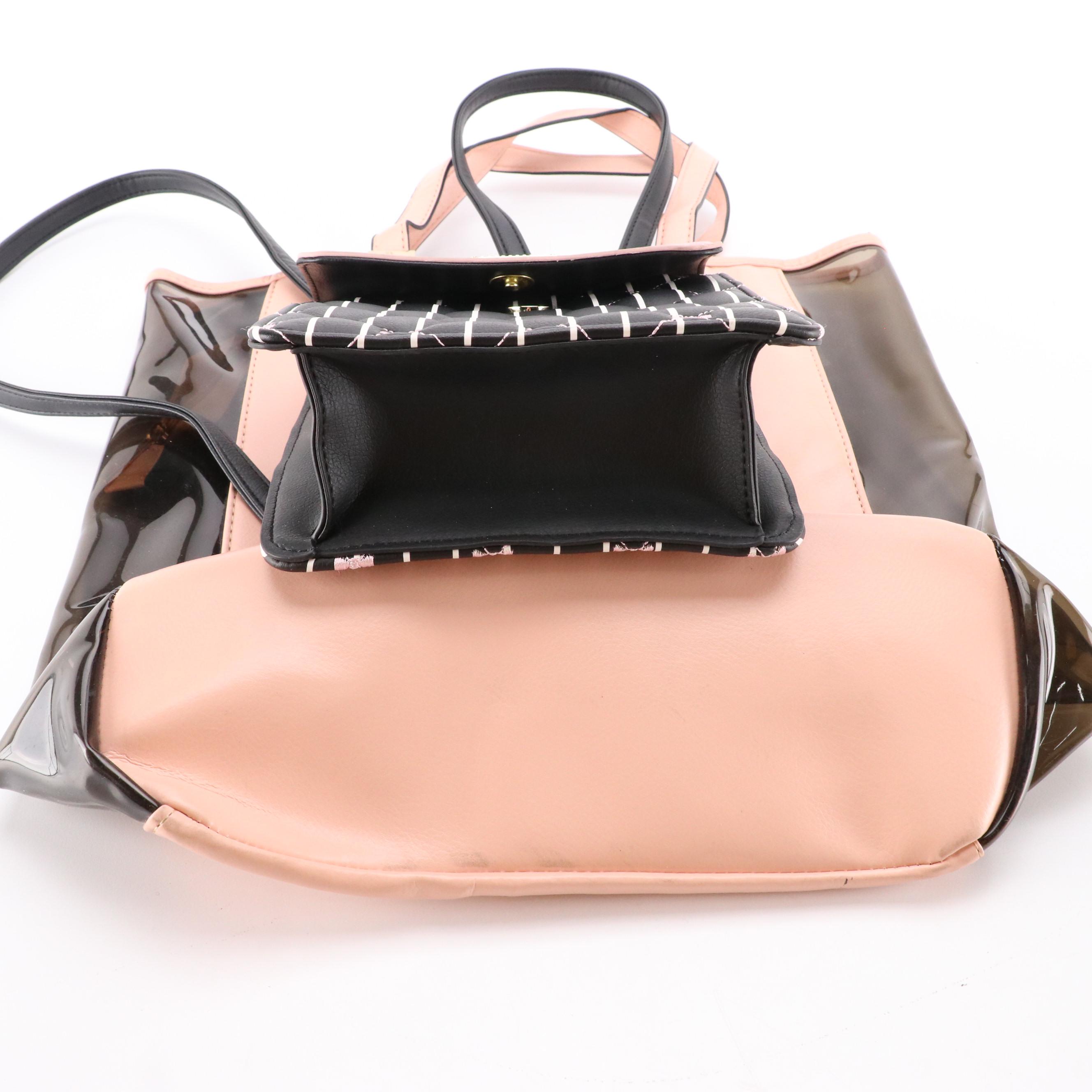 Betsey Johnson Bow Embroidered Faux Leather Mini Backpack, Other Leather Tote