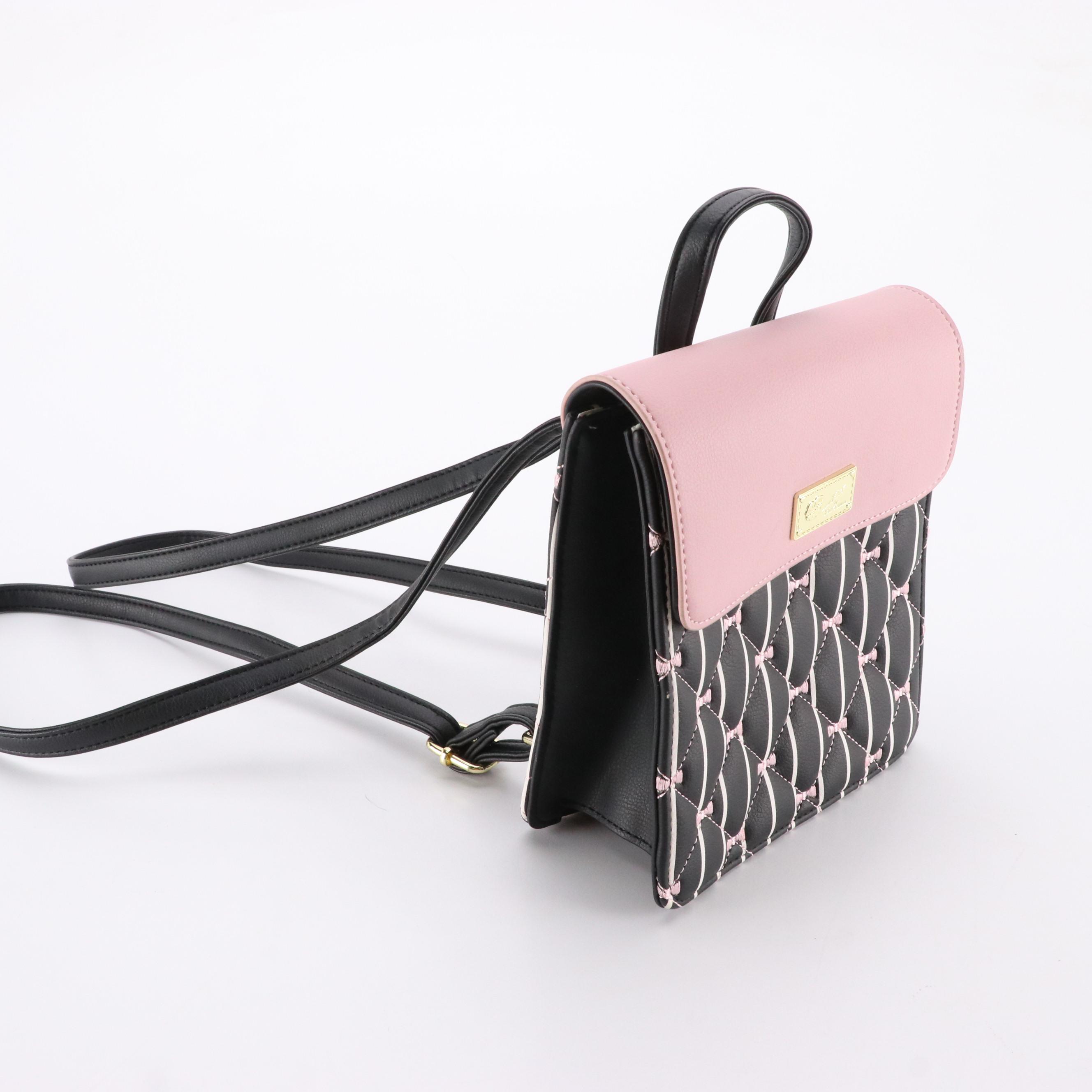 Betsey Johnson Bow Embroidered Faux Leather Mini Backpack, Other Leather Tote