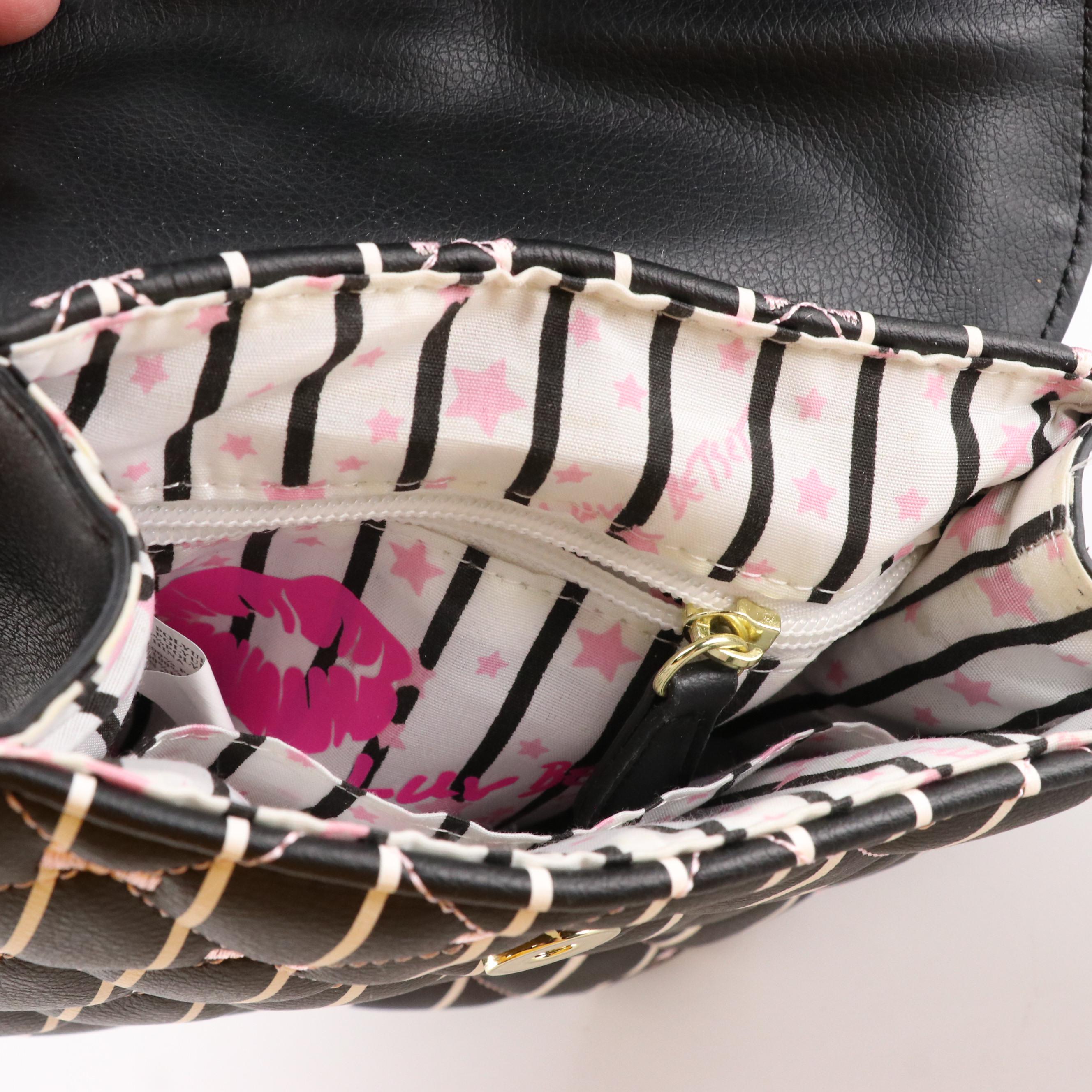 Betsey Johnson Bow Embroidered Faux Leather Mini Backpack, Other Leather Tote