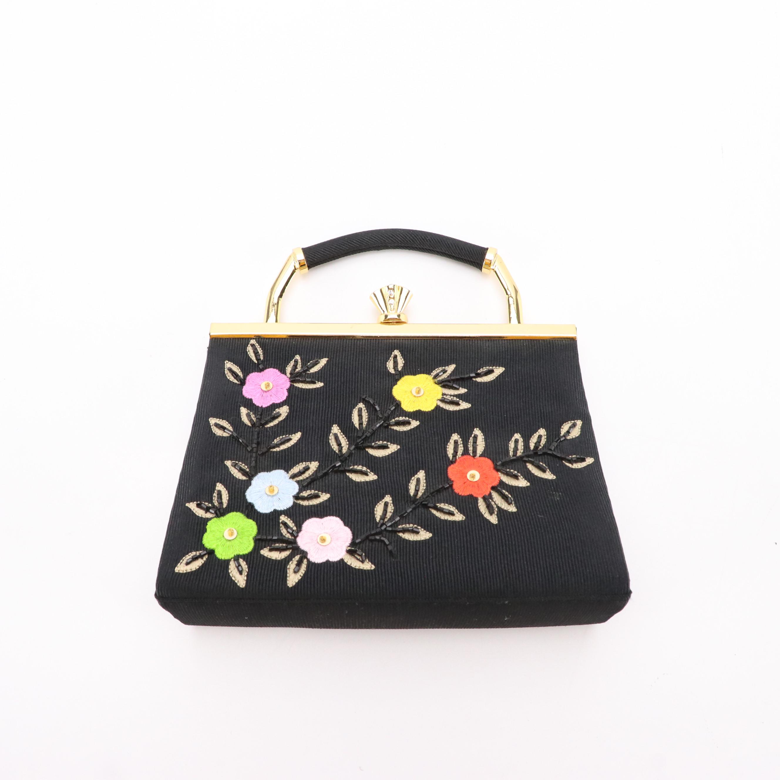 Beaded Evening Bags with Mother-of-Pearl and Quilted Textile Mini Totes