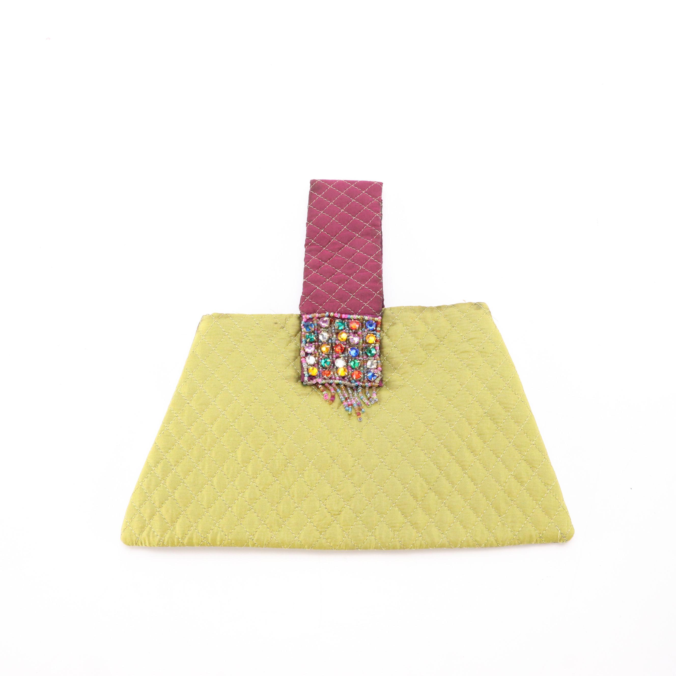 Beaded Evening Bags with Mother-of-Pearl and Quilted Textile Mini Totes