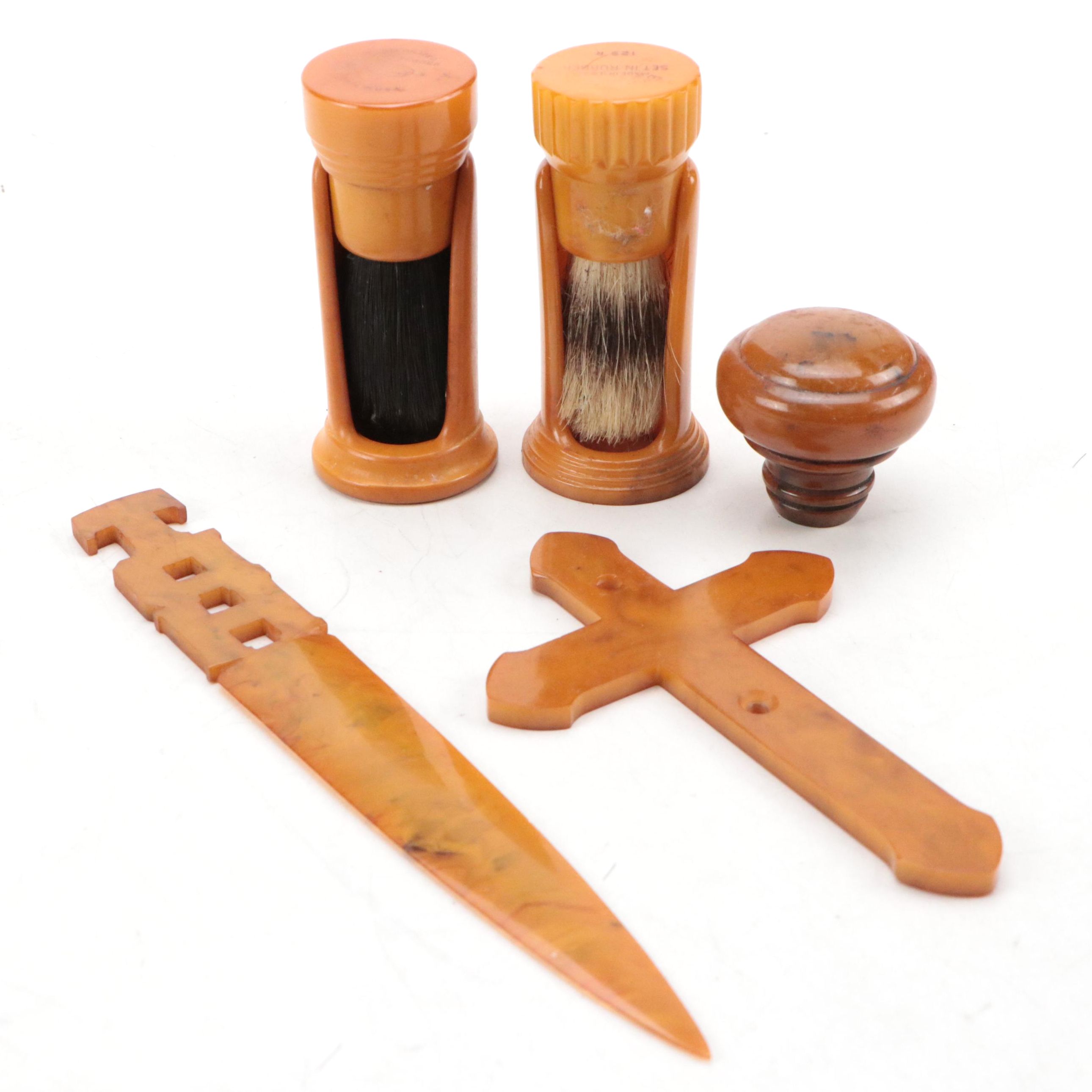 Fuller Bakelite Shaving Brushes with Table Accessories