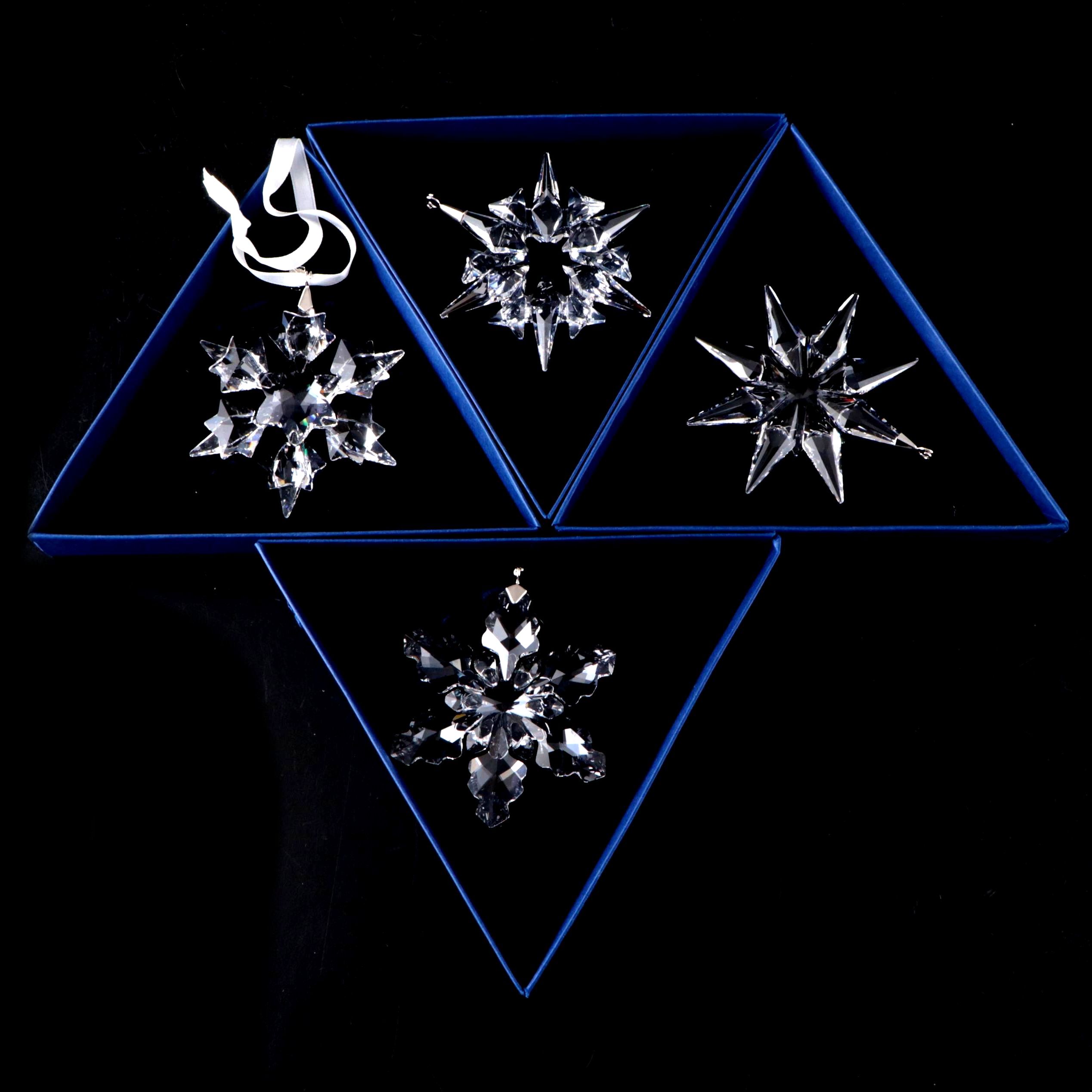 Swarovski Crystal Annual Snowflake and Star Ornaments, 2007–2010