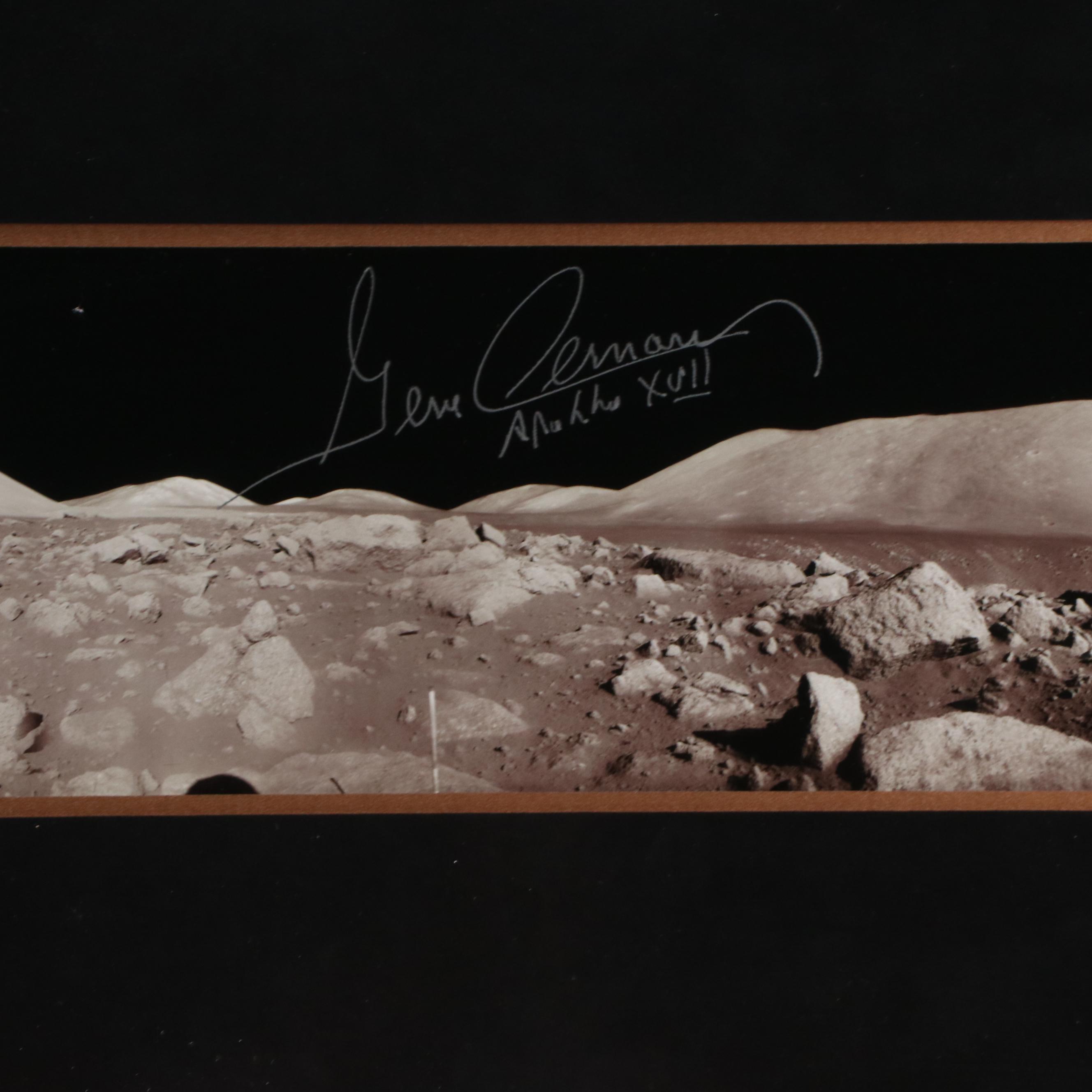 Gene Cernan Signed Lunar Panorama