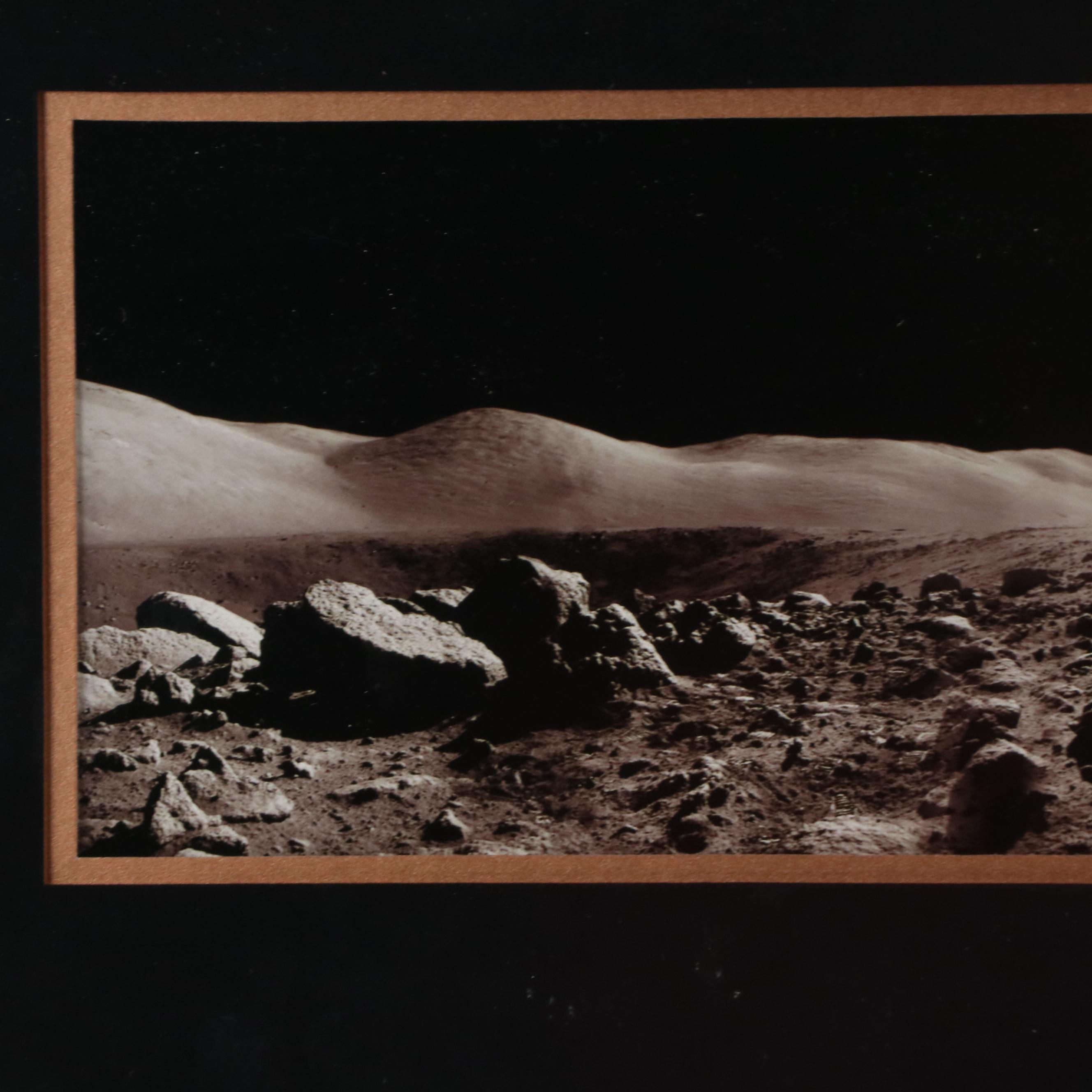 Gene Cernan Signed Lunar Panorama