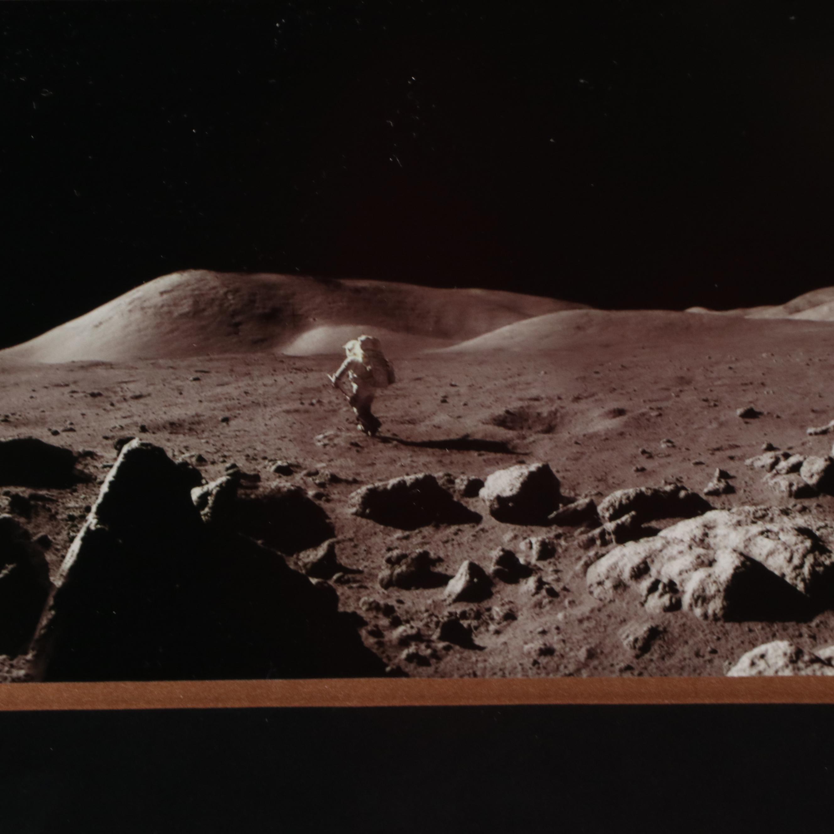 Gene Cernan Signed Lunar Panorama