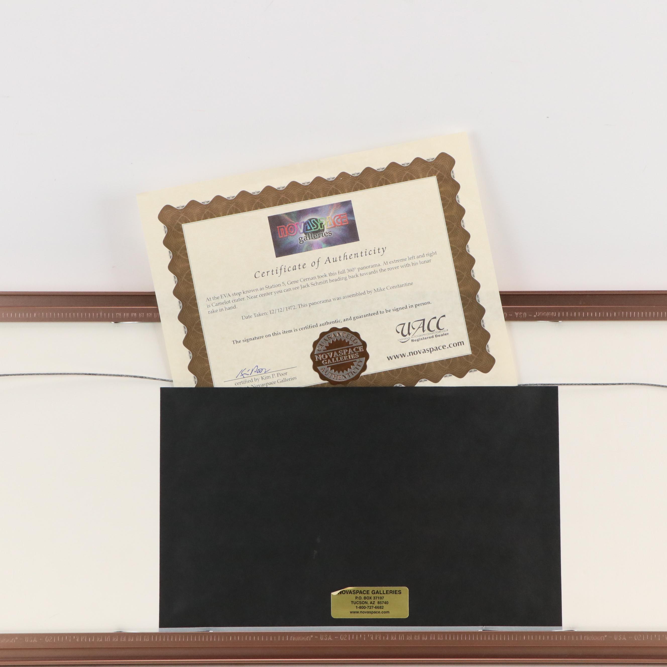 Gene Cernan Signed Lunar Panorama