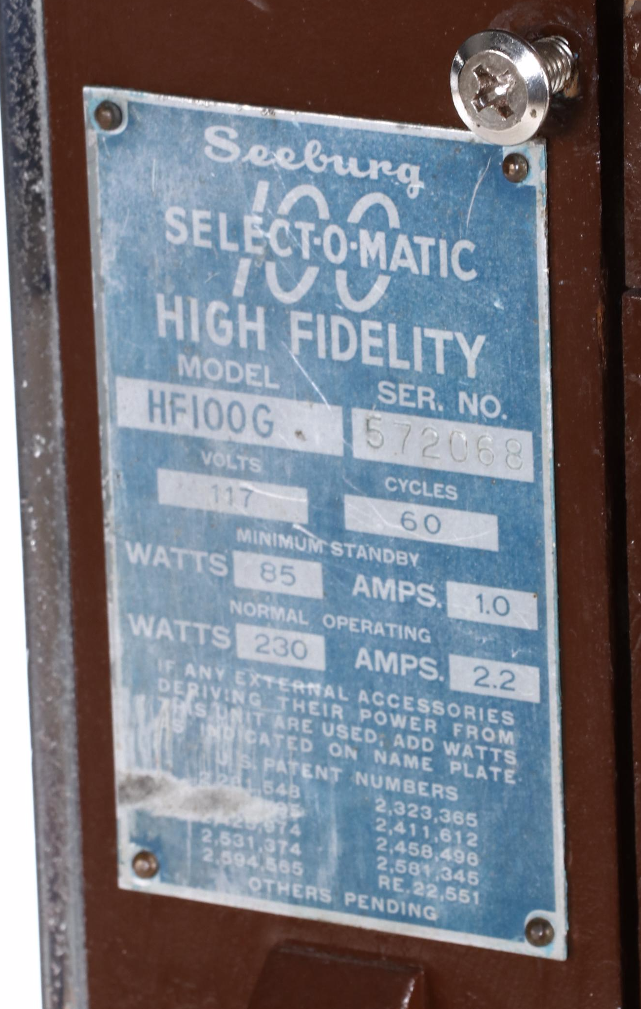 Seeburg High Fidelity 100G Jukebox, 1953