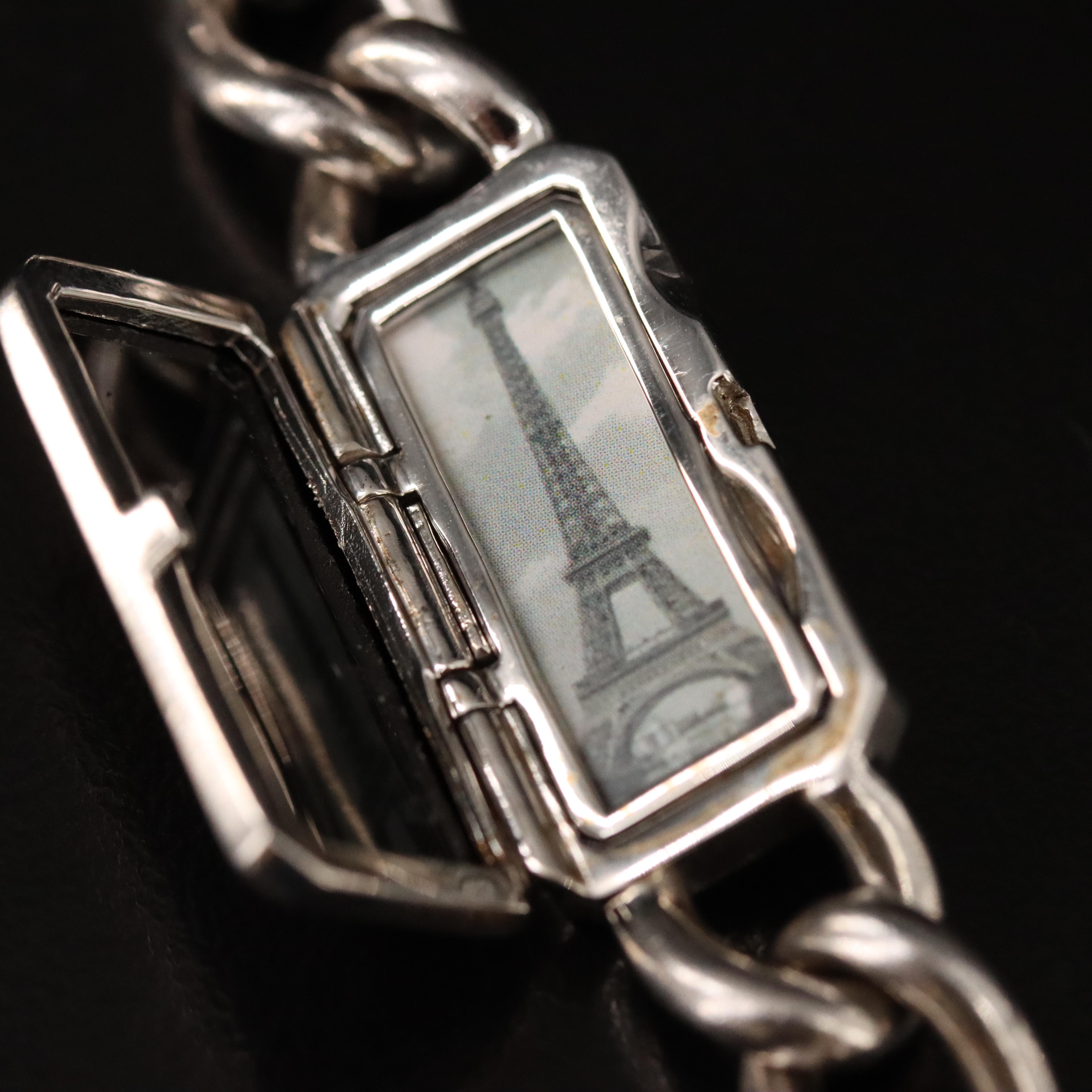 Sterling Black Onyx Locket ID Bracelet