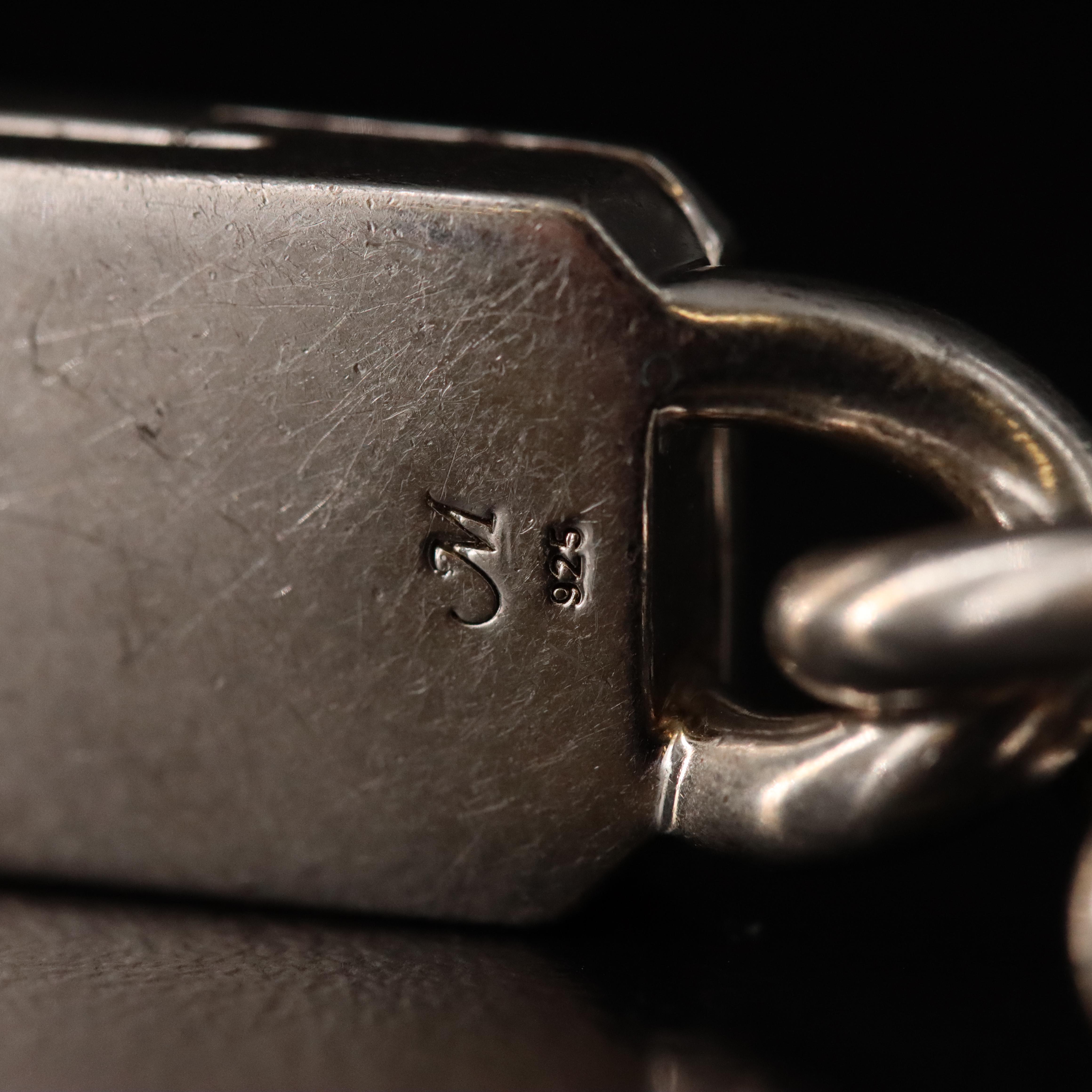 Sterling Black Onyx Locket ID Bracelet