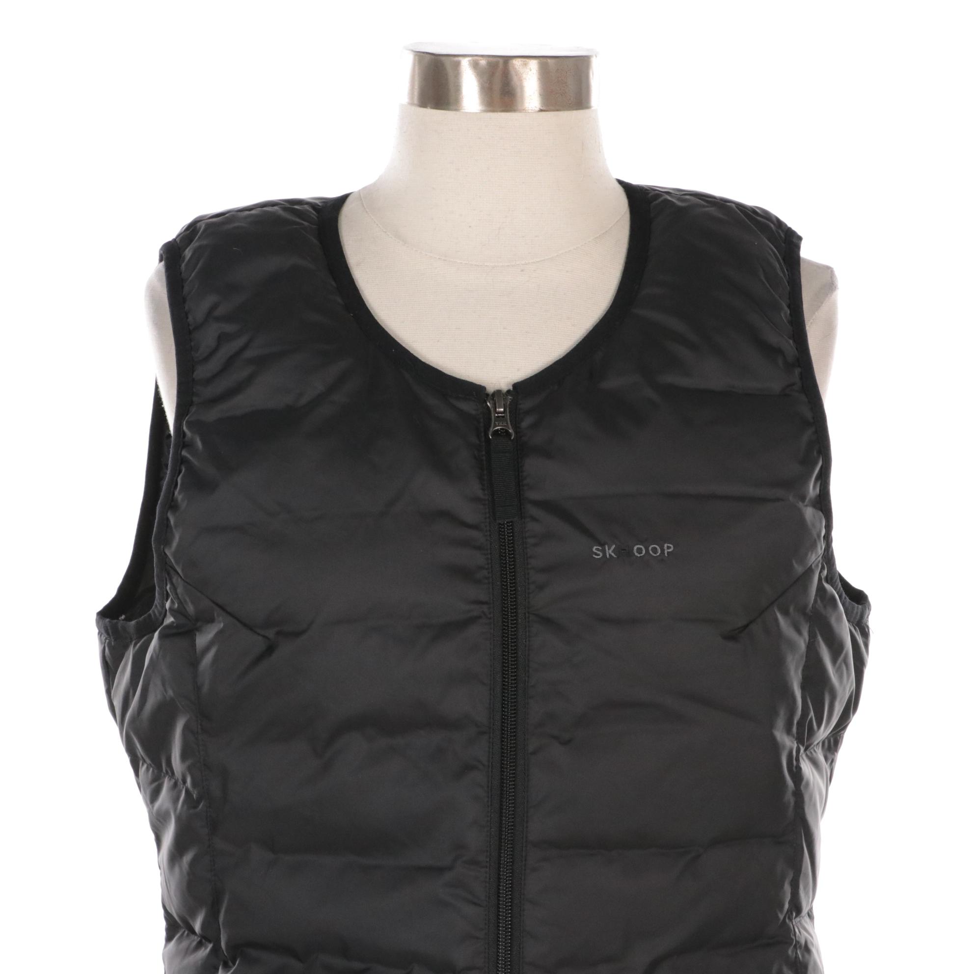 Skhoop Down Filled Puffer Vest and Midi Skirt Set with Tangerine Vest