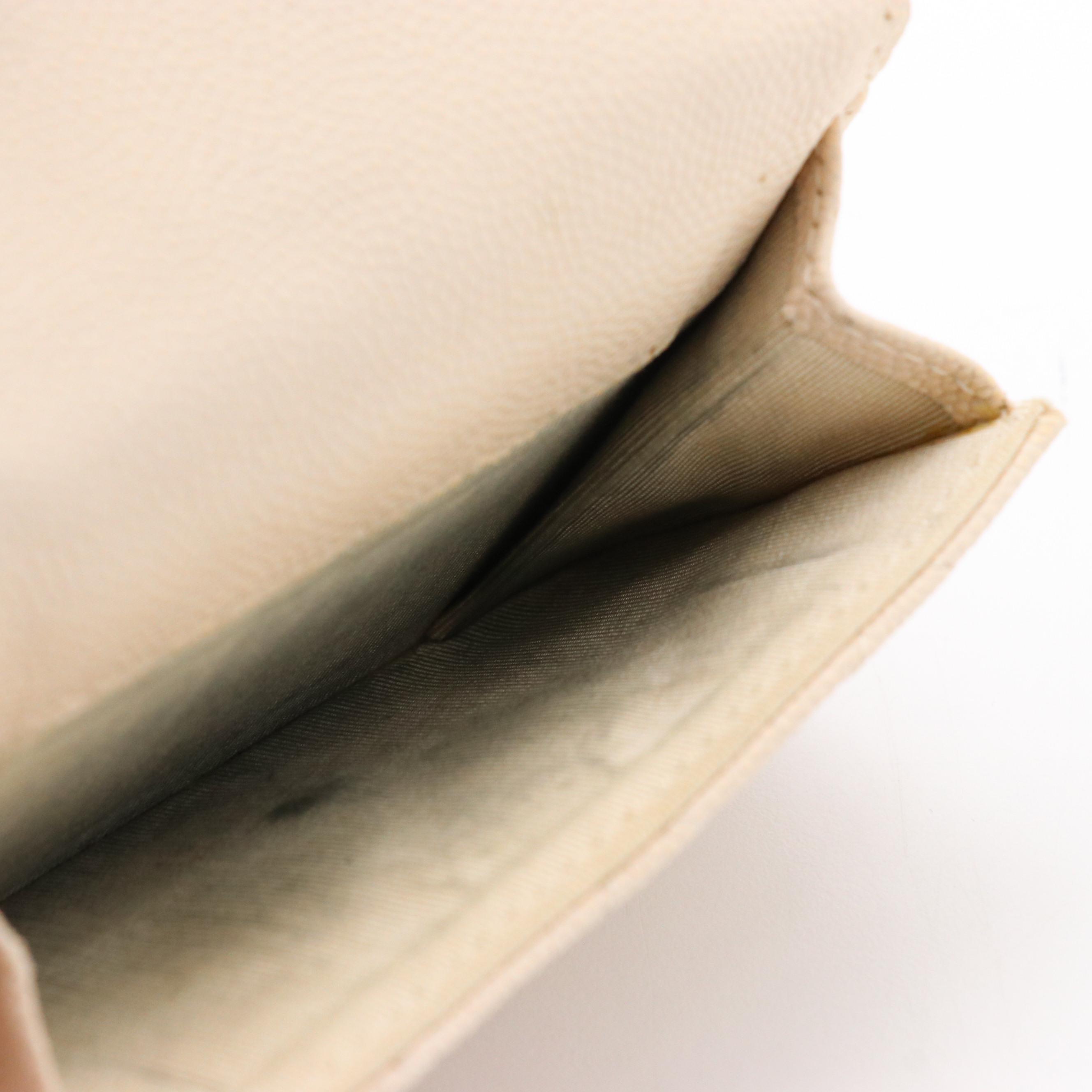 Chanel Classic CC Flap Quilted Cream Caviar Leather Trifold Wallet