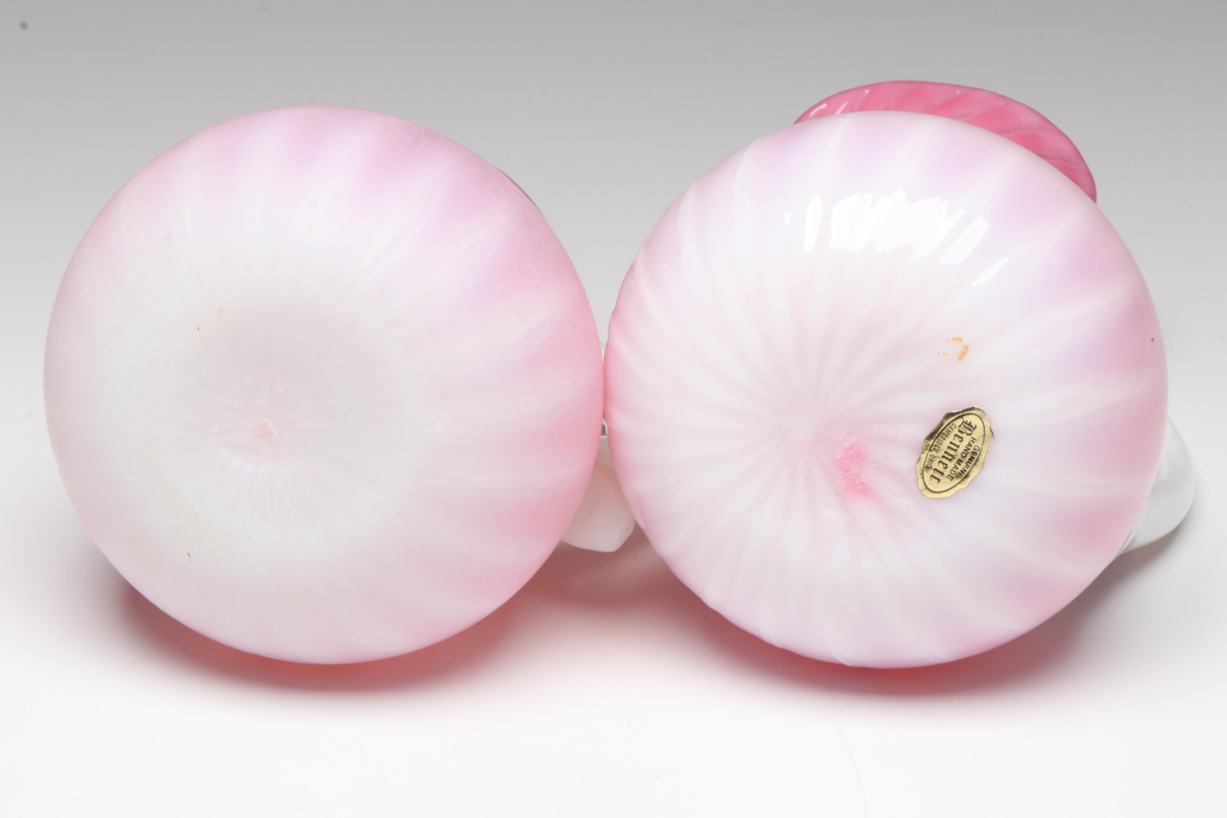 Bennett Glass Pitchers with Confetti Glass Vase, Mid to Late 20th Century