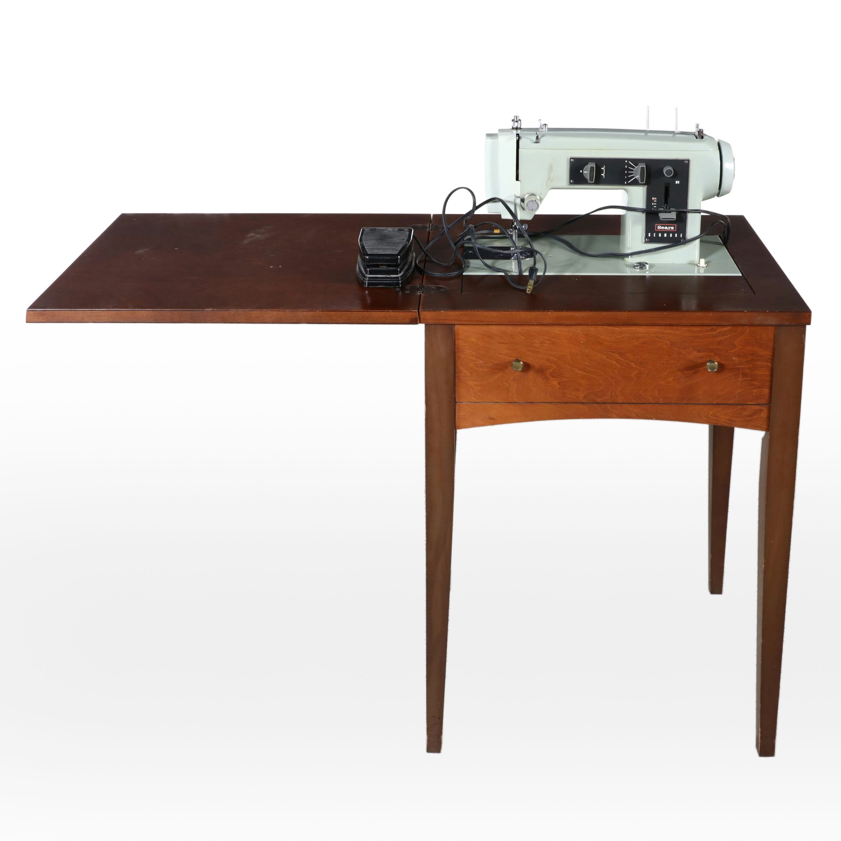 Sears Kenmore Model 566 9102 Sewing Machine and Cabinet