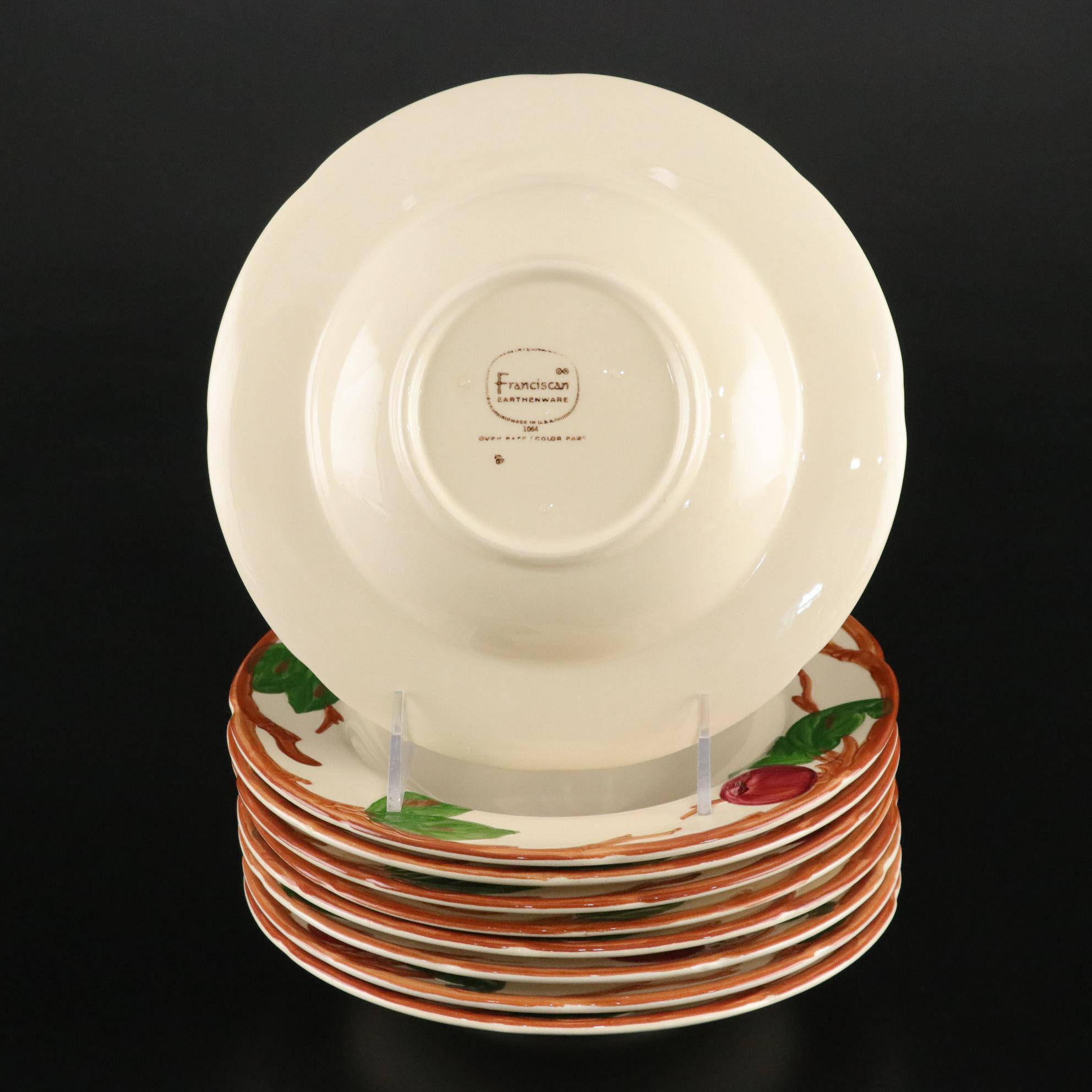 Franciscan "Apple" Footed Serving Bowl and Rim Soup Bowls