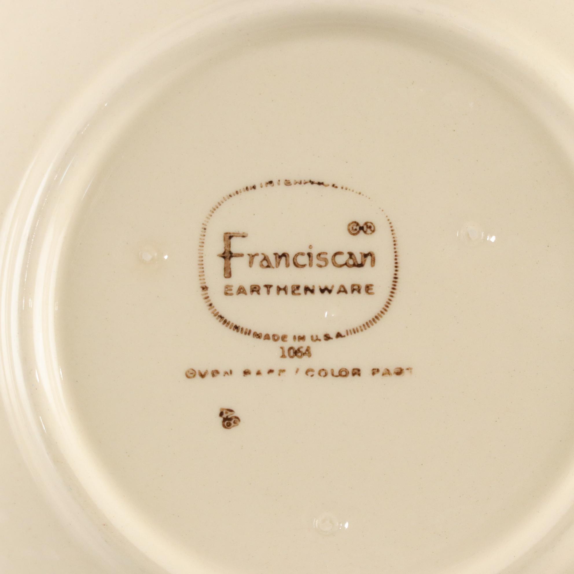Franciscan "Apple" Footed Serving Bowl and Rim Soup Bowls
