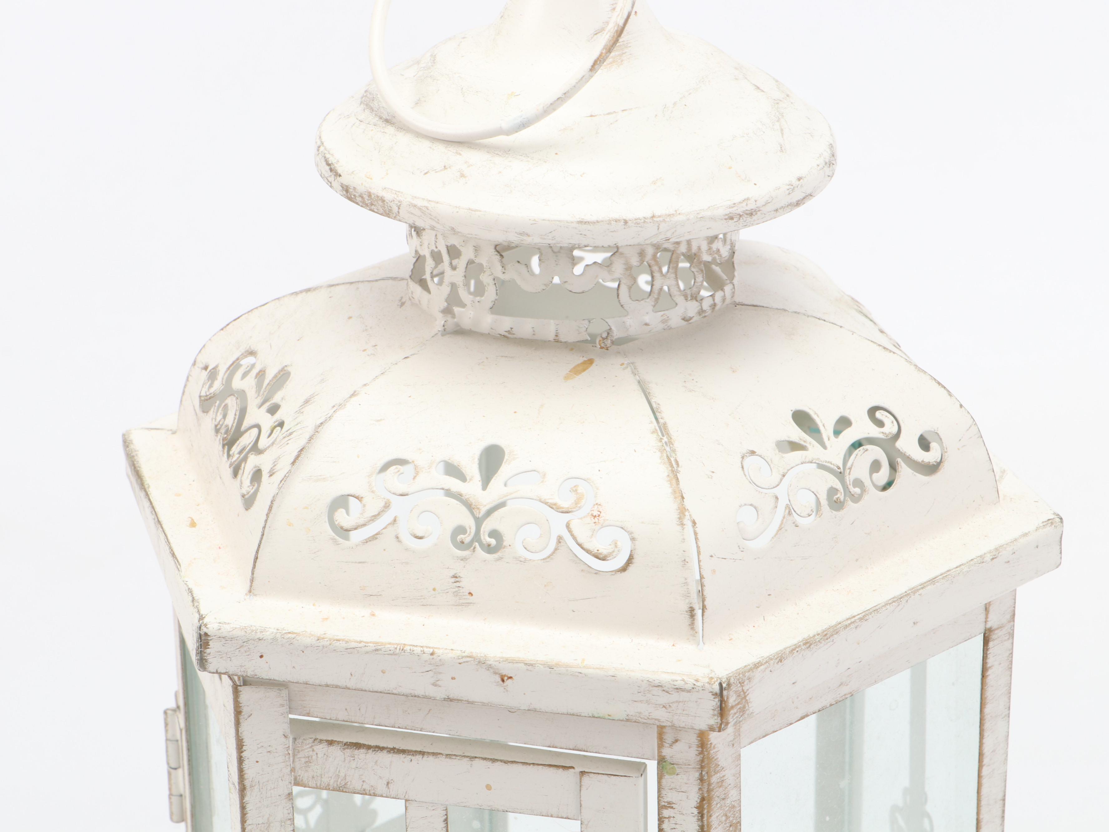 Resin Santa with Lambs Figurine and Lanter