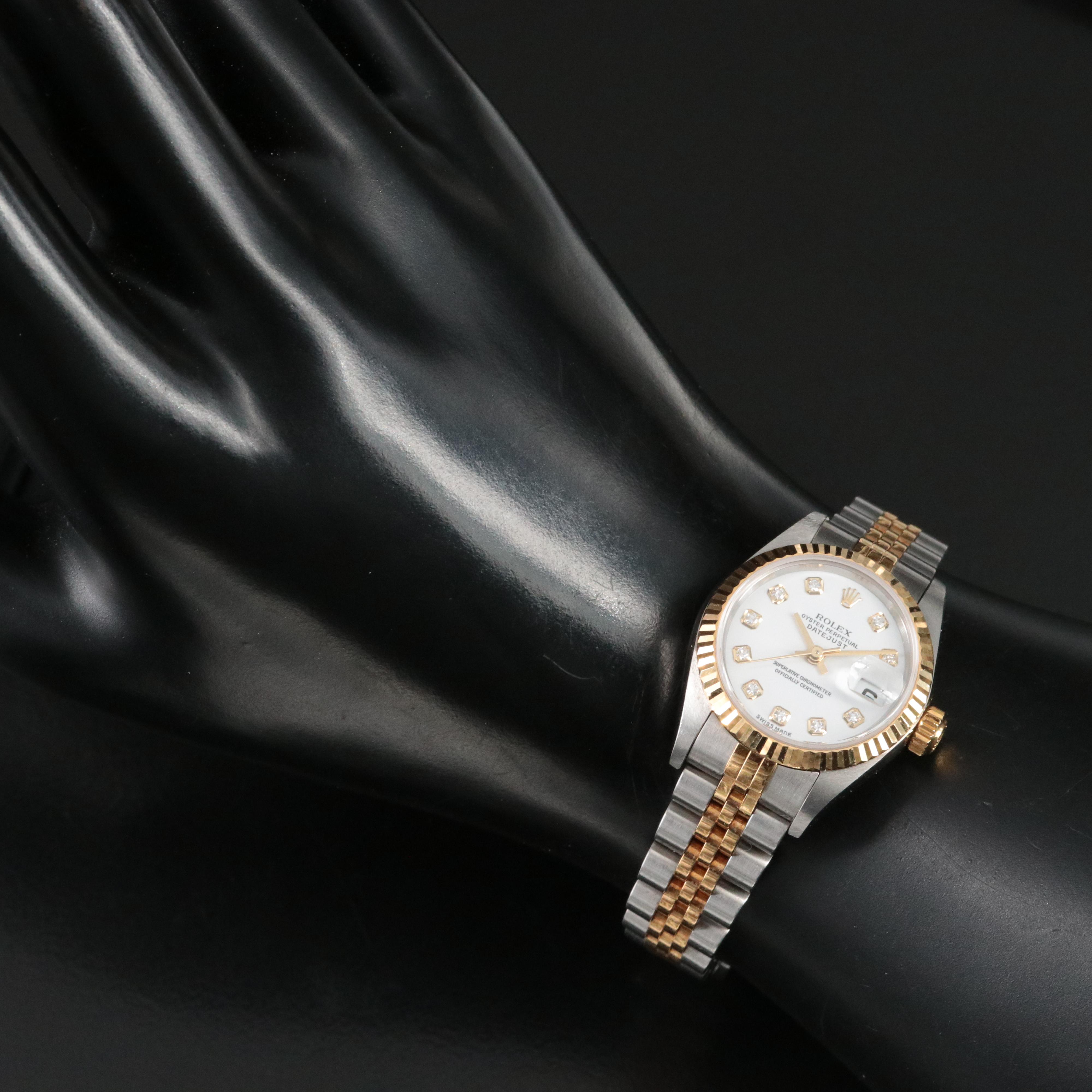 2001 Rolex Serti Factory Diamond Dial Datejust Watch