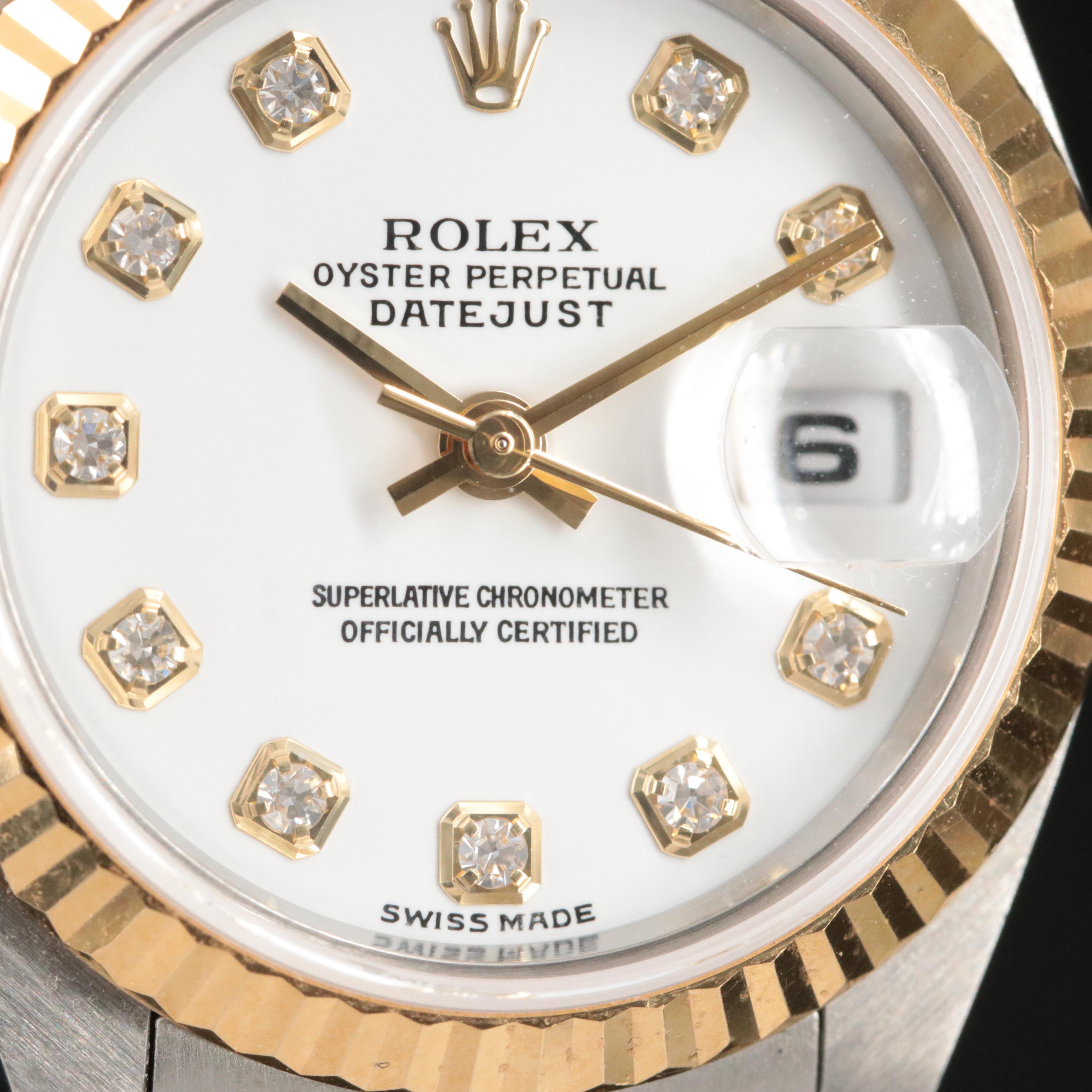 2001 Rolex Serti Factory Diamond Dial Datejust Watch