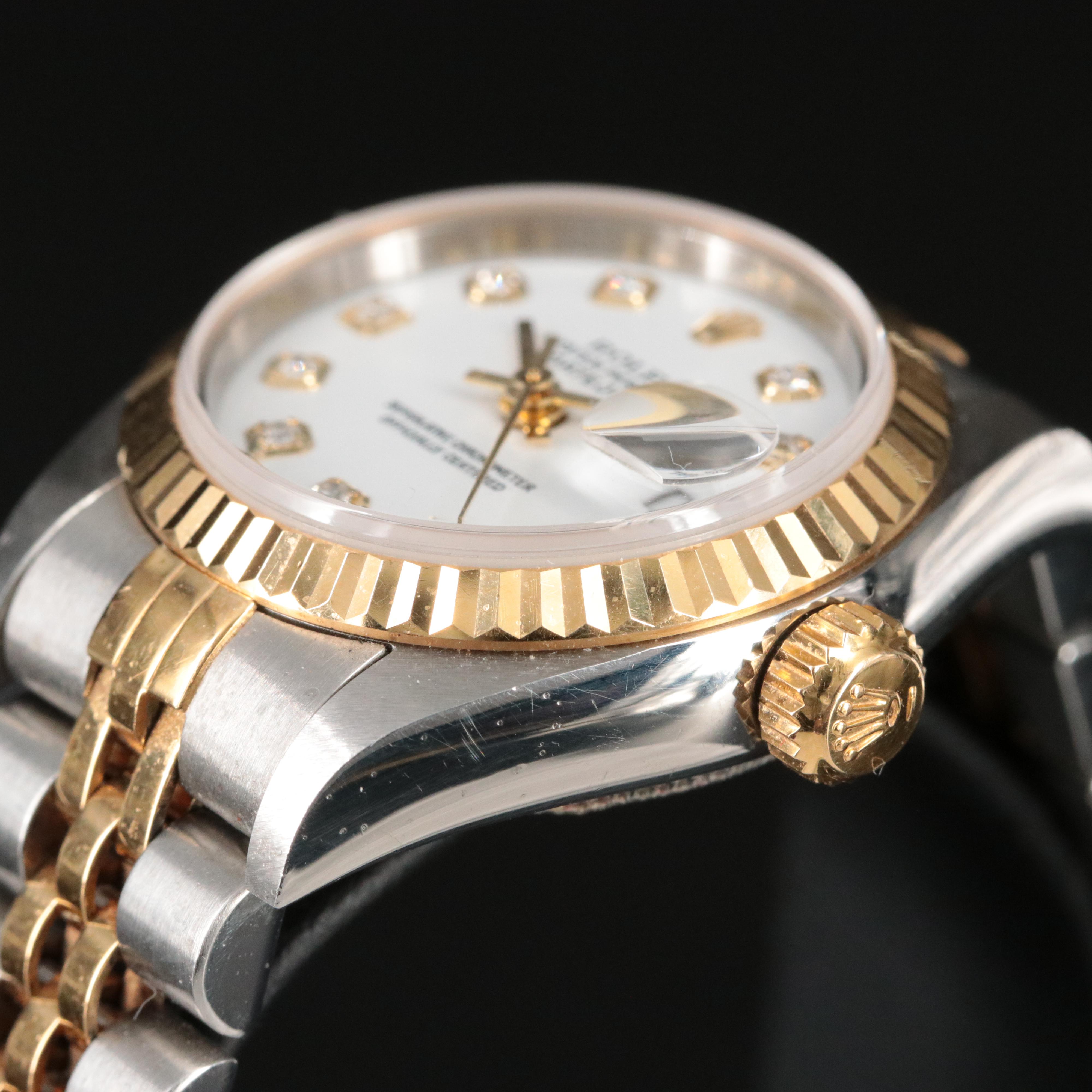 2001 Rolex Serti Factory Diamond Dial Datejust Watch