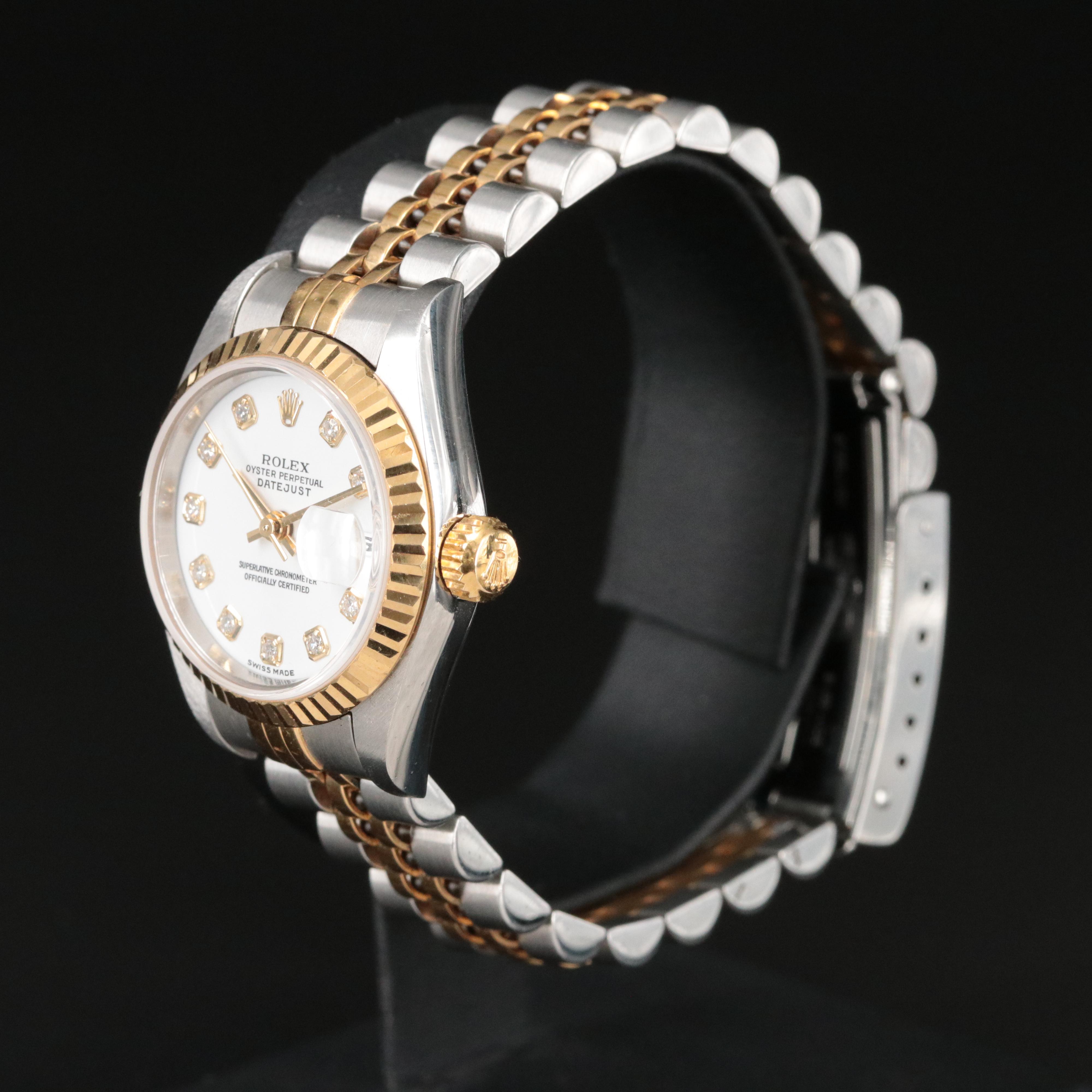 2001 Rolex Serti Factory Diamond Dial Datejust Watch