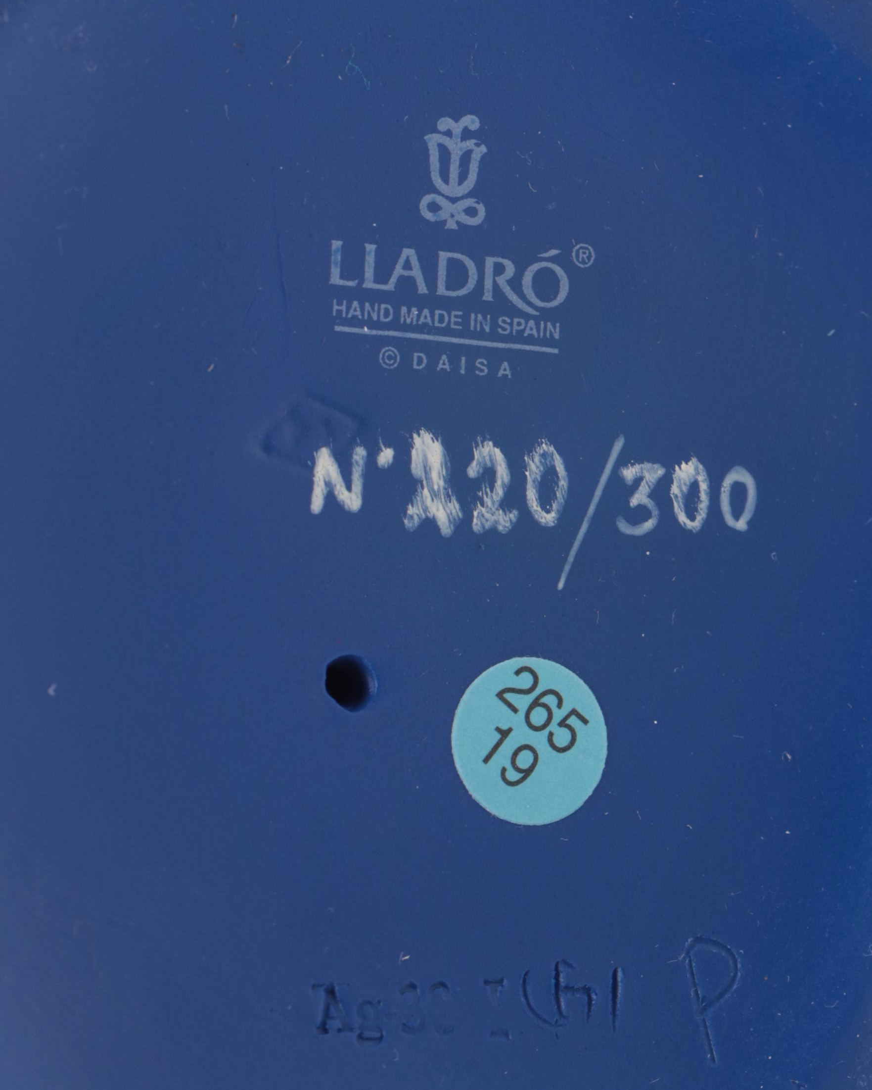 Lladró Limited Edition "Courting Cranes" Blue and Gold Porcelain Figurine, 2019