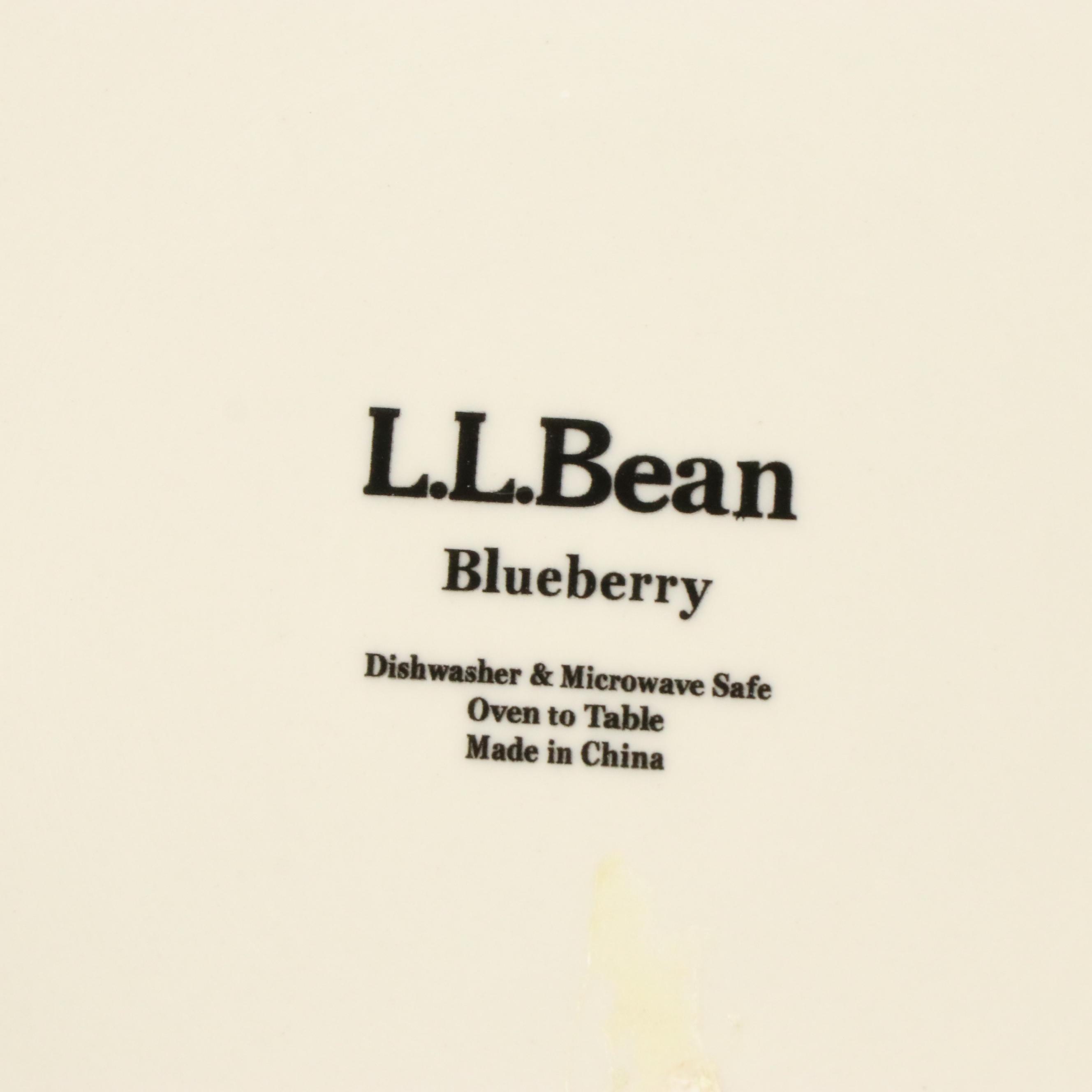 L.L. Bean "Blueberry" Ceramic Salad Plates and Dinner Plates with Other Mugs