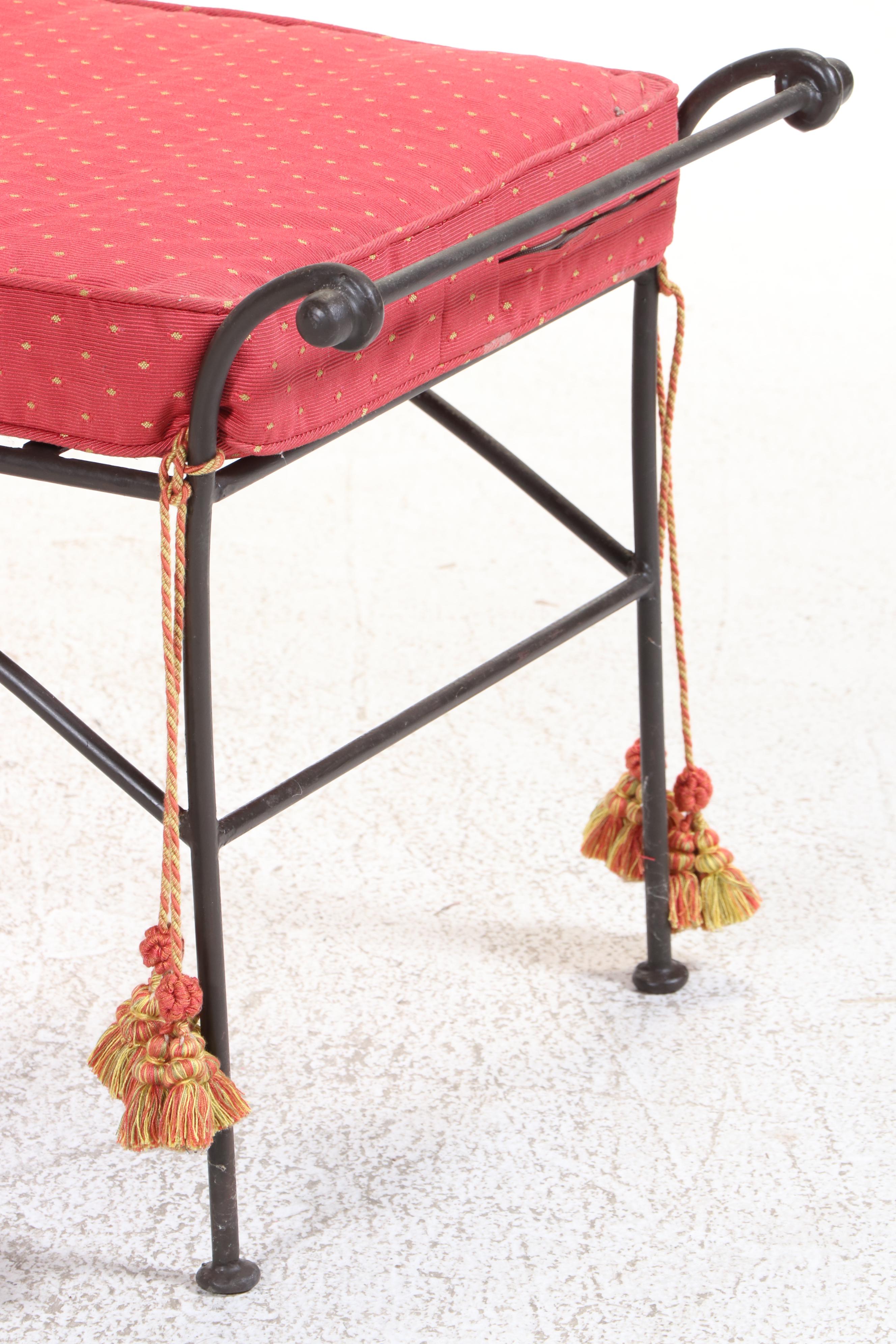 Neoclassical Style Wrought Iron Bench