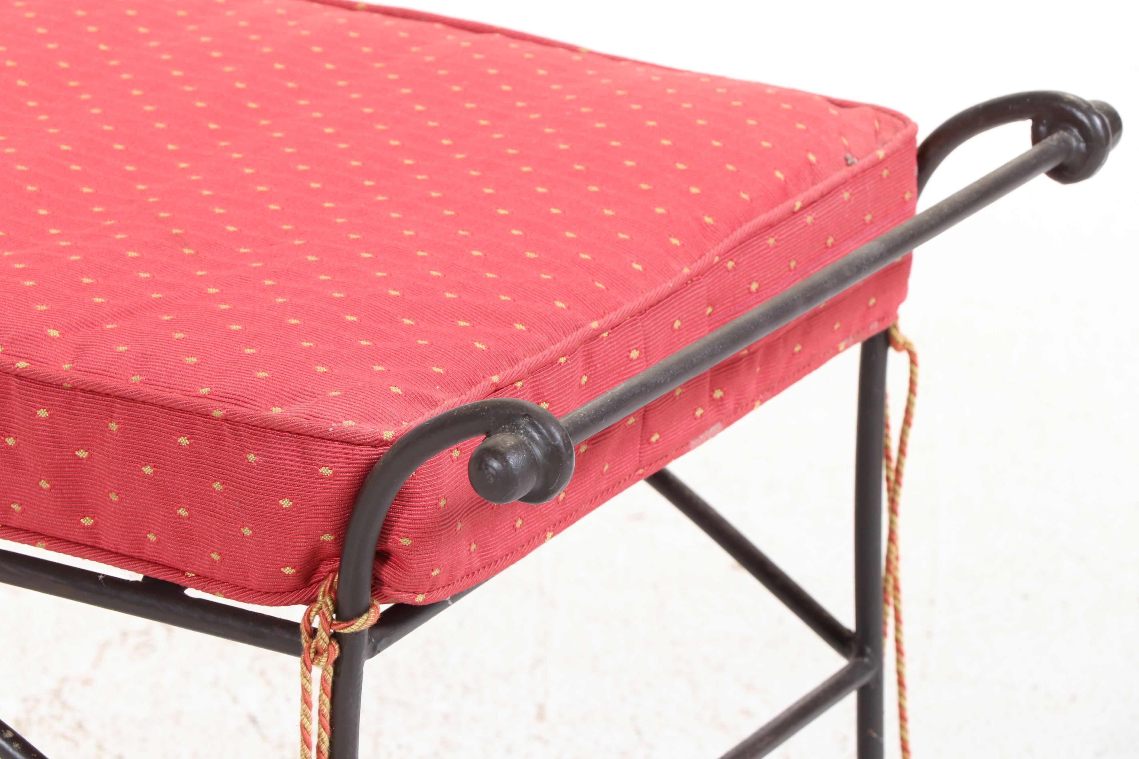 Neoclassical Style Wrought Iron Bench