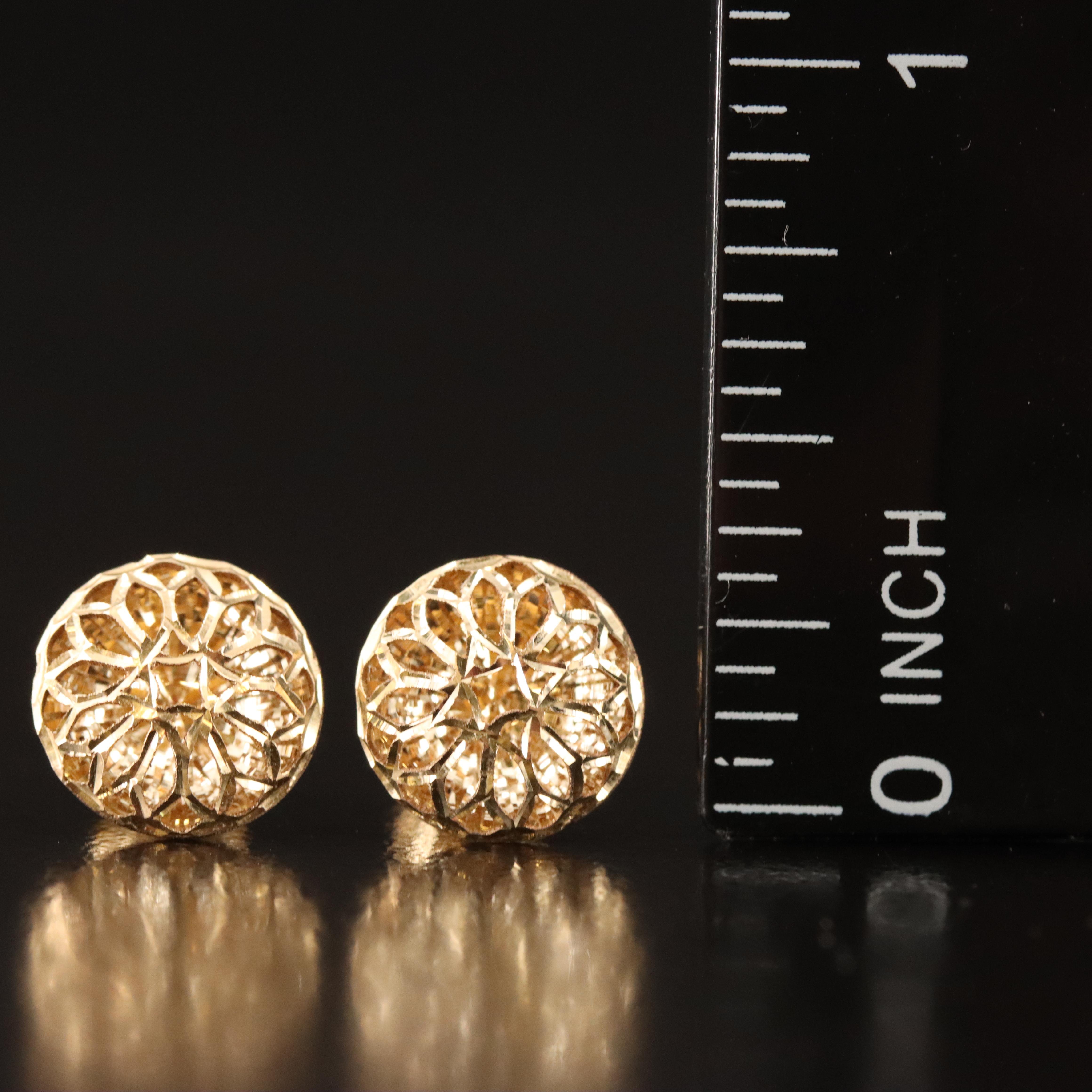 10K Button Earrings