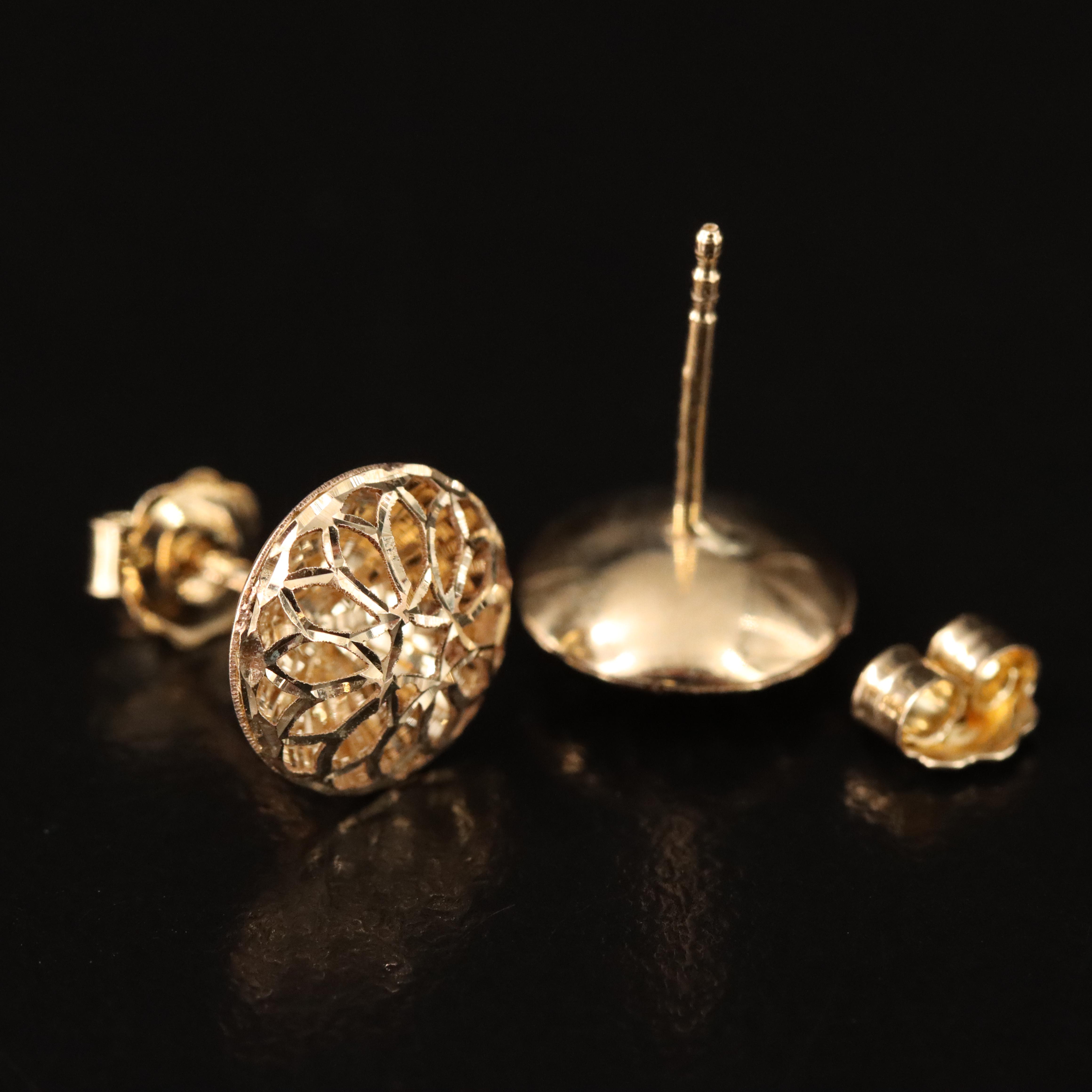 10K Button Earrings