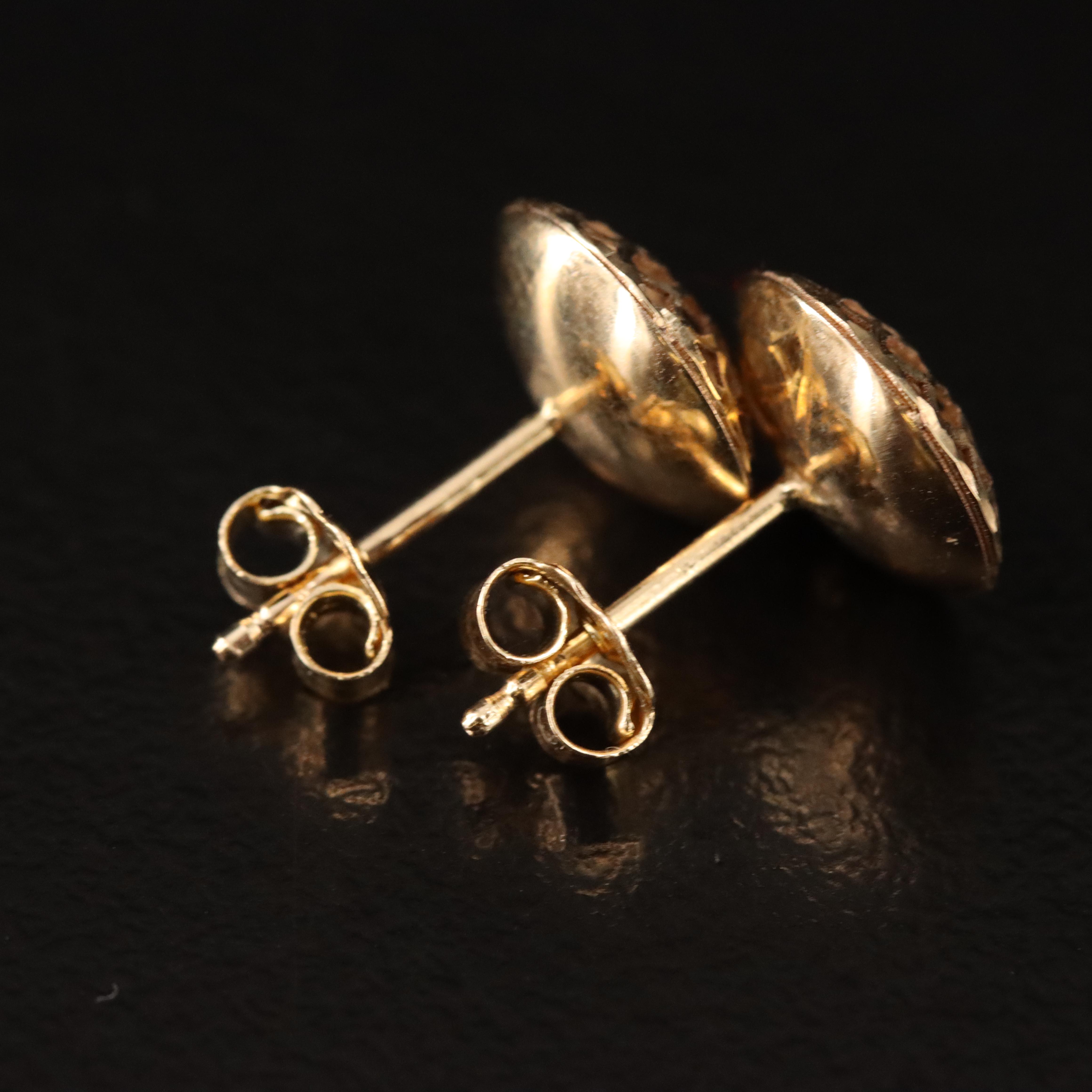 10K Button Earrings