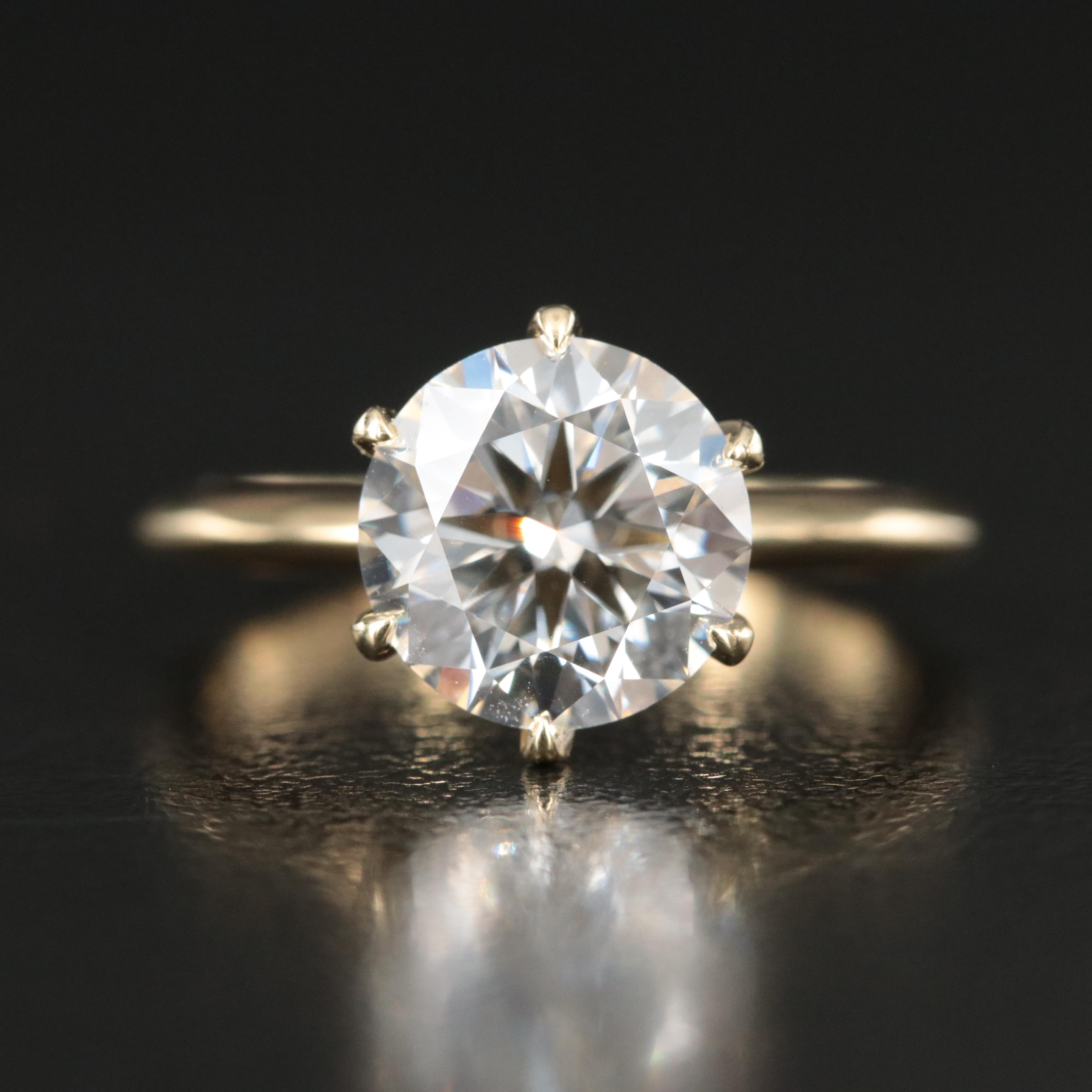 18K 2.50 CT Lab Grown Diamond Solitaire Ring with Online IGI Report