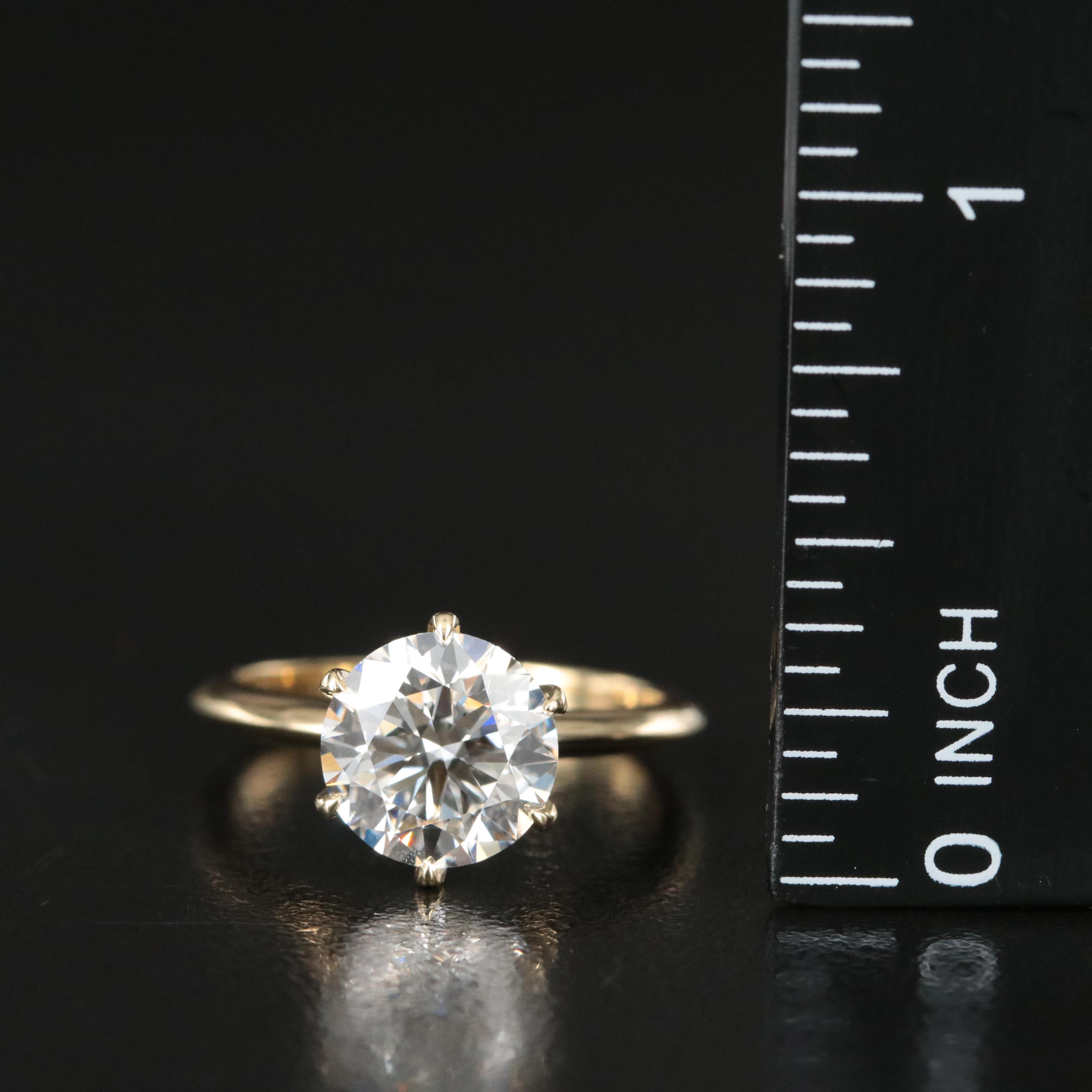 18K 2.50 CT Lab Grown Diamond Solitaire Ring with Online IGI Report