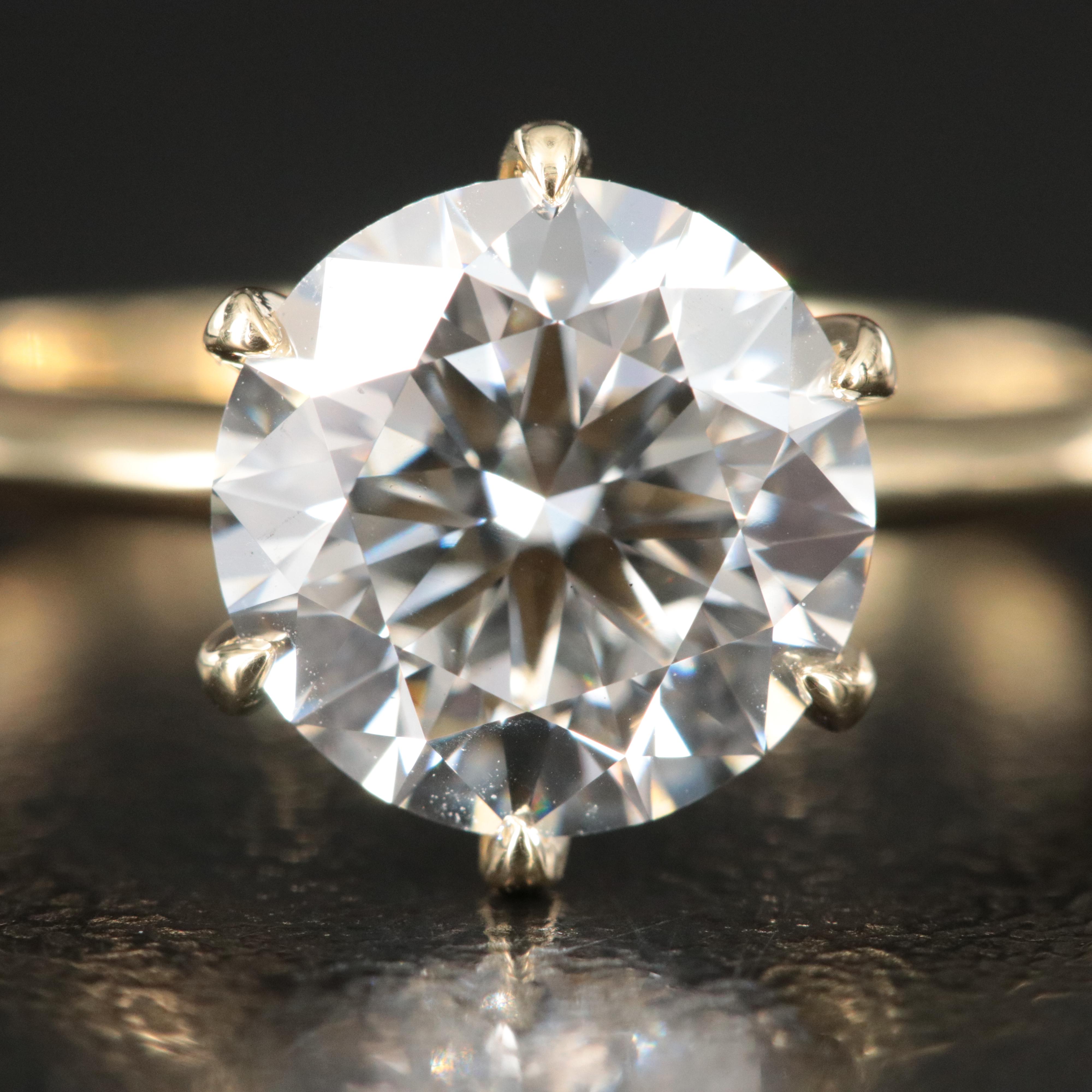 18K 2.50 CT Lab Grown Diamond Solitaire Ring with Online IGI Report